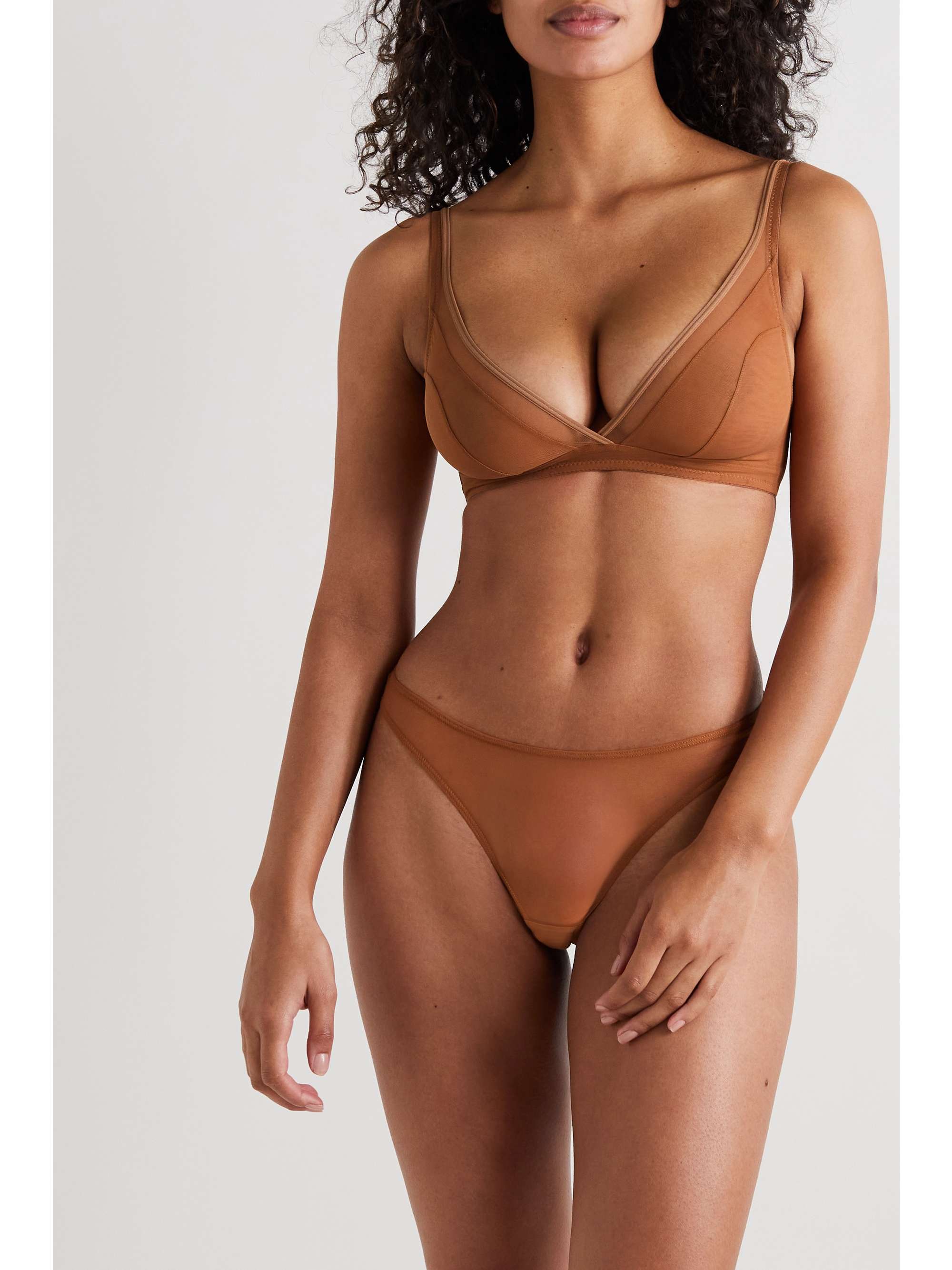 NUBIAN SKIN Stretch-tulle soft cup bra
