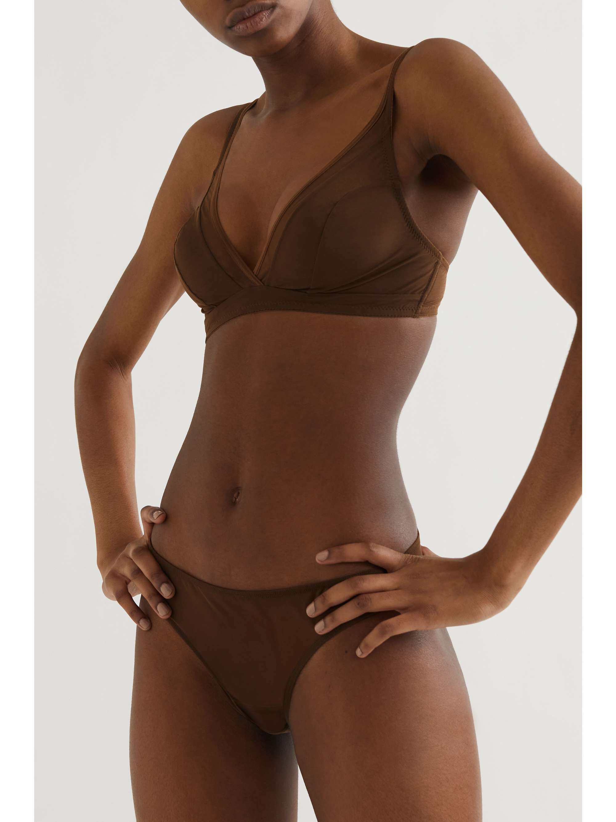 NUBIAN SKIN Stretch-tulle soft cup bra