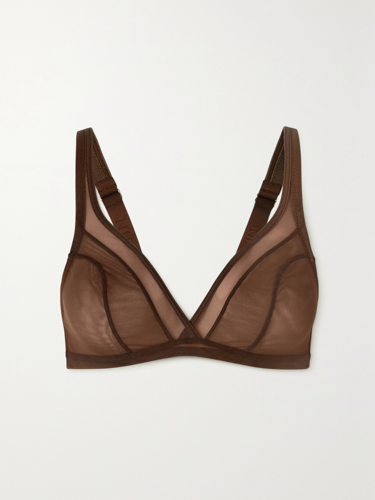 Nubian Skin Stretch-tulle Soft Cup Bra In Brown
