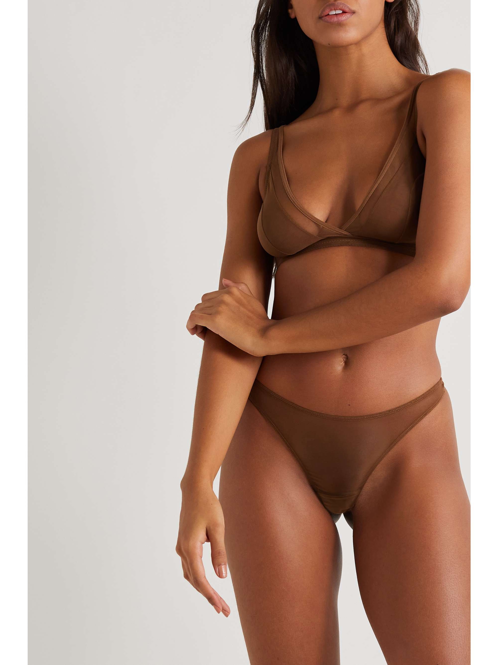 NUBIAN SKIN Perfect stretch-tulle thong