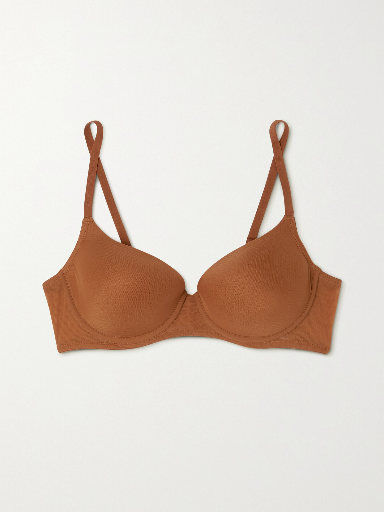 Nubian Skin Naked Stretch-tulle Underwired T-shirt Bra - Brown