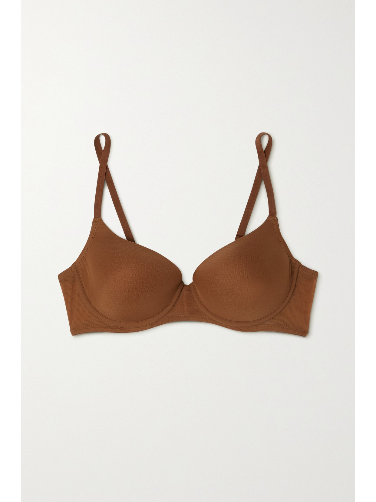Nubian Skin Naked Stretch-tulle Underwired T-shirt Bra In Brown