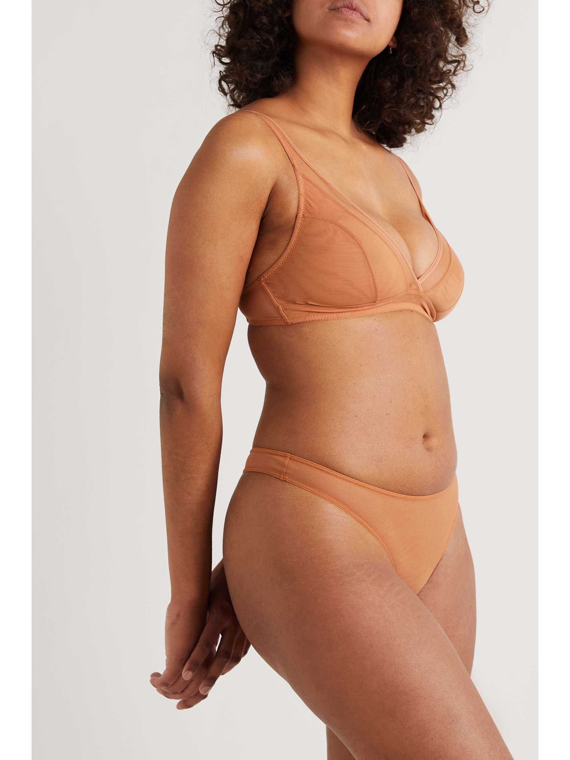 NUBIAN SKIN Stretch-tulle soft cup bra