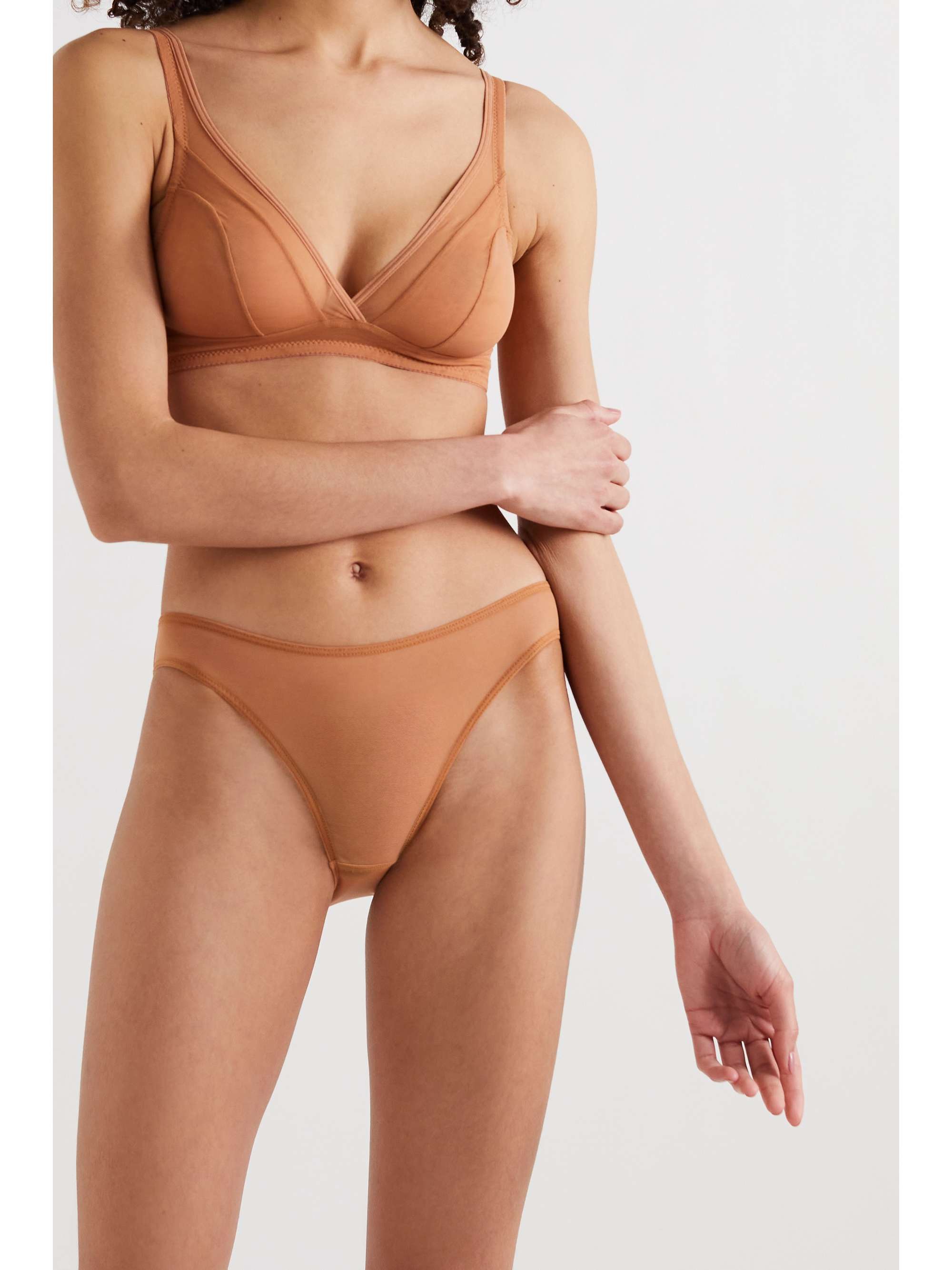 NUBIAN SKIN Stretch-tulle soft cup bra