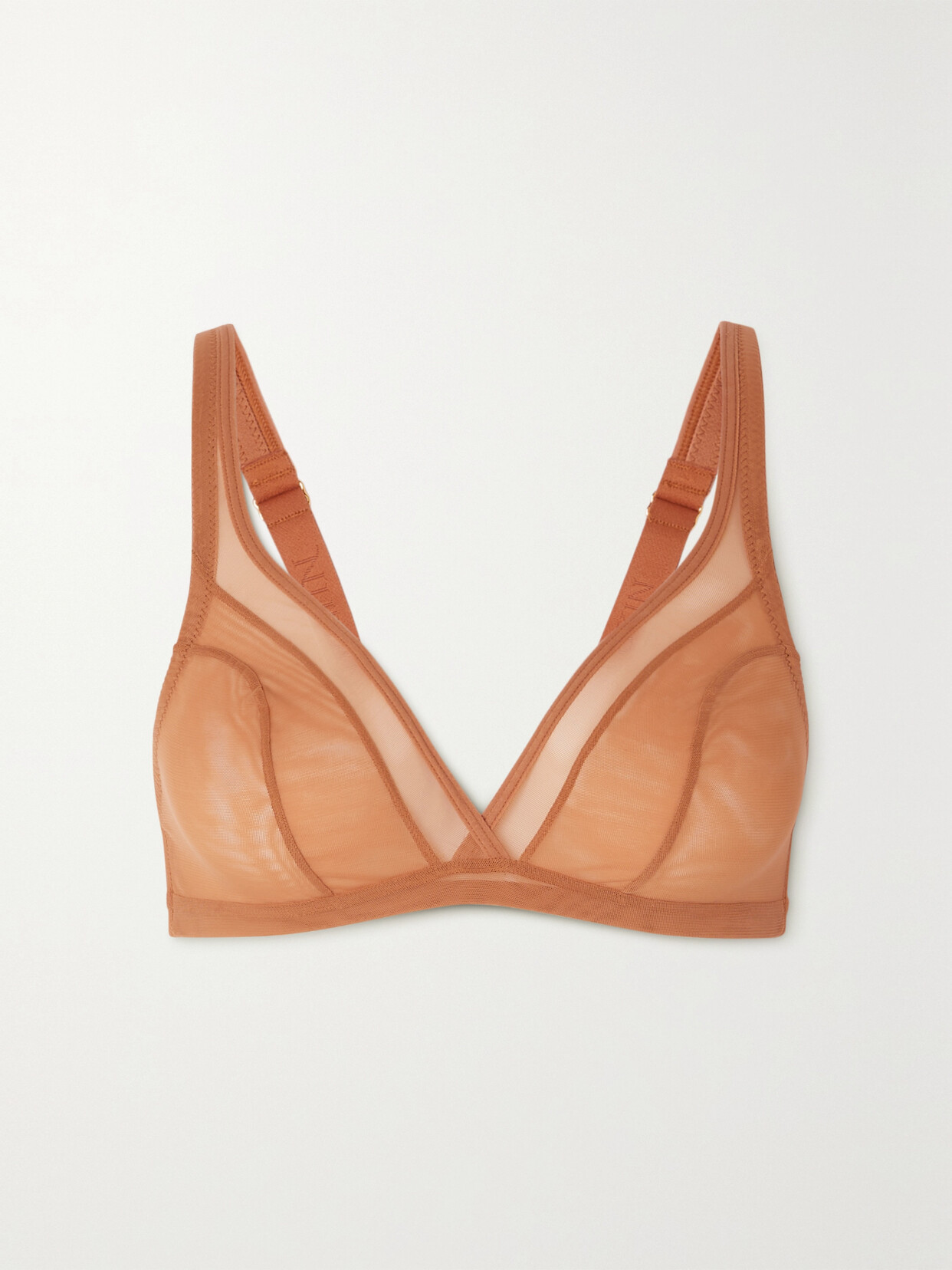 Nubian Skin Stretch-tulle Soft Cup Bra - Brown