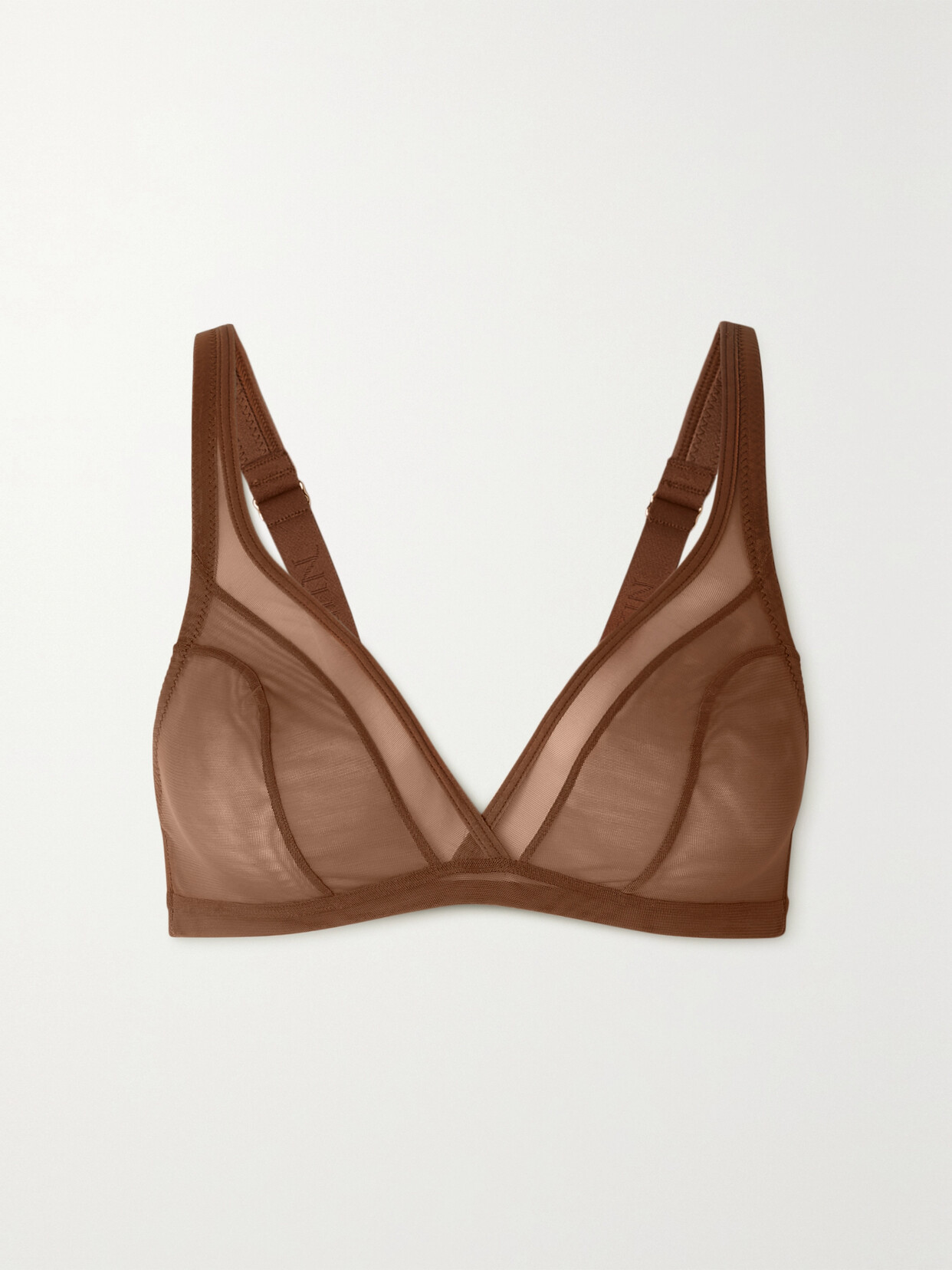 Nubian Skin Stretch-tulle Soft Cup Bra In Brown