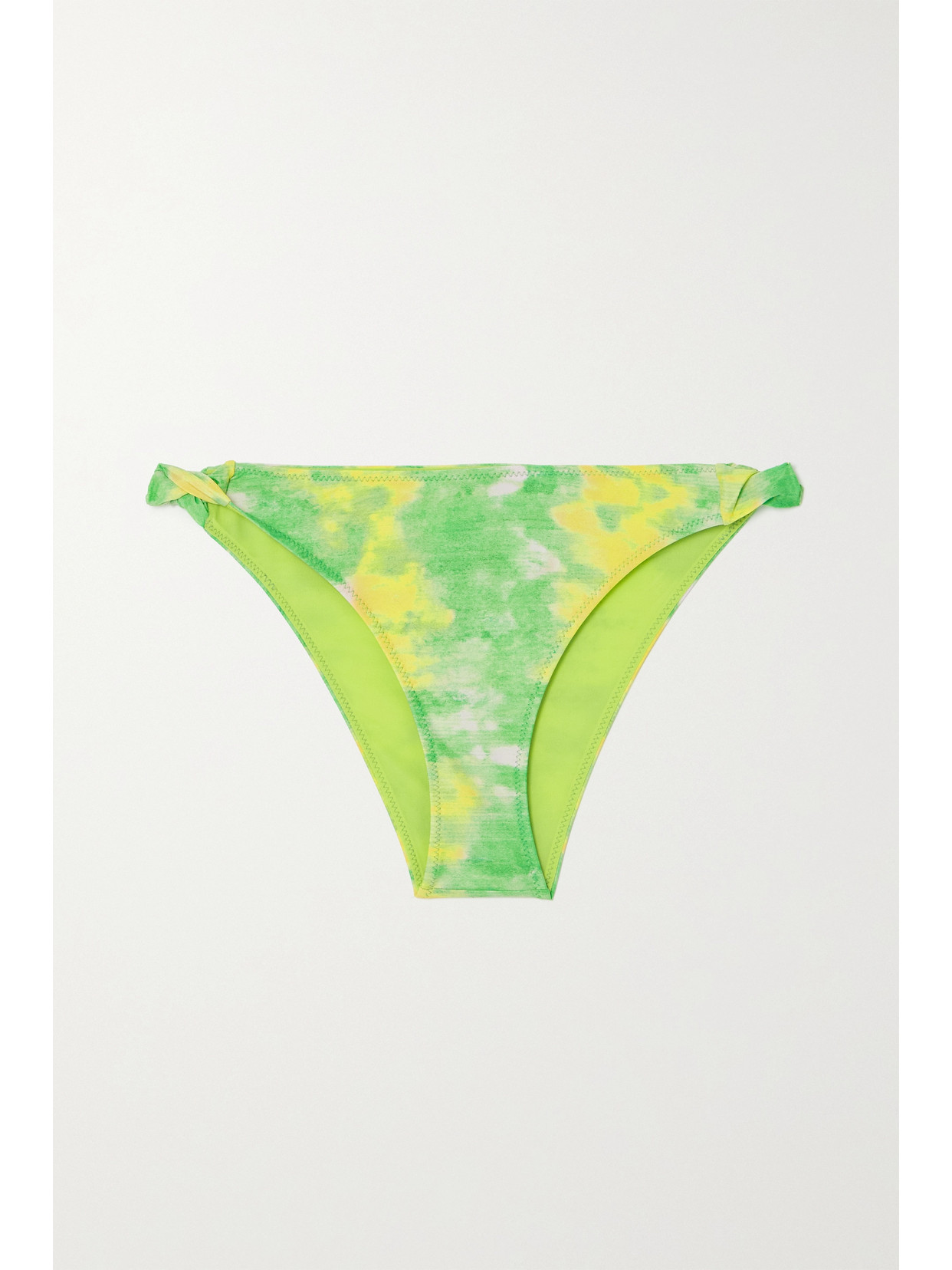 Ganni + Net Sustain Printed Recycled Bikini Briefs In Bright Green