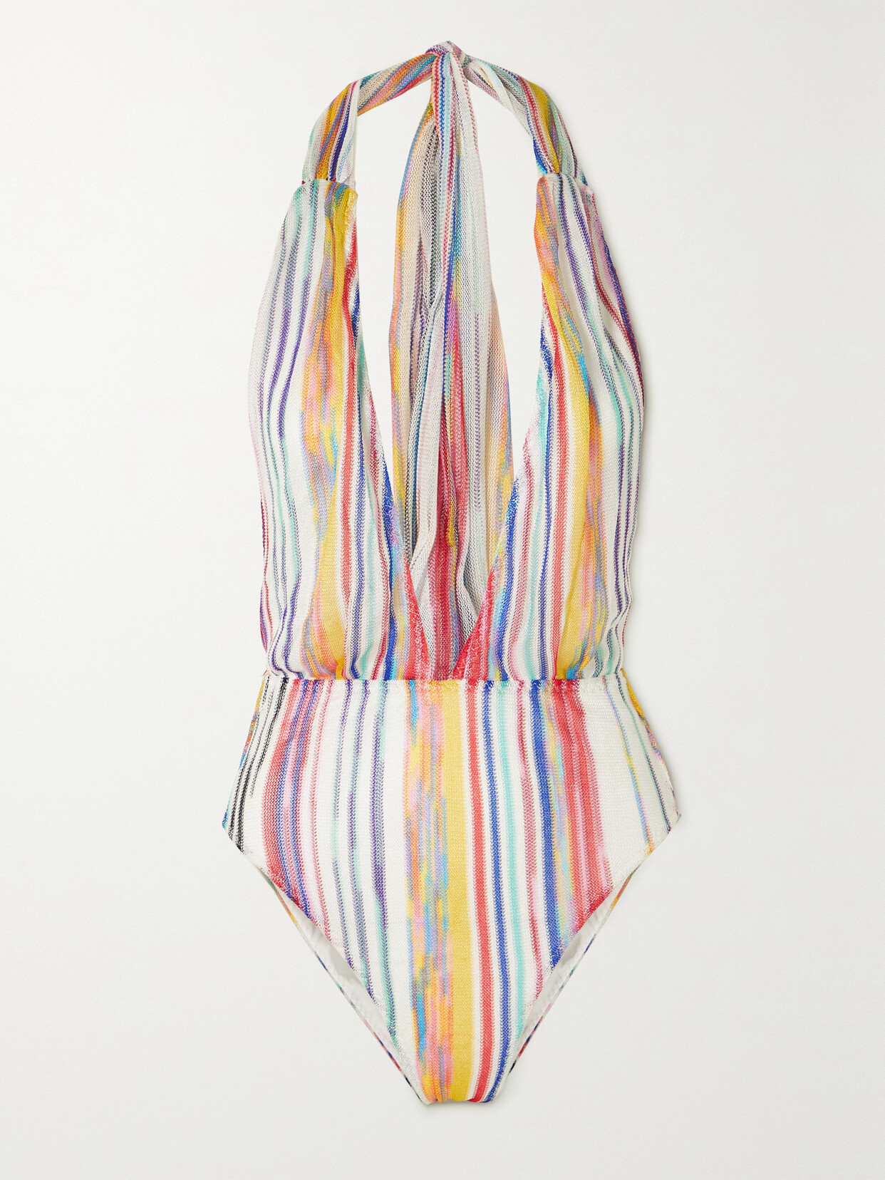 Missoni Mare Crochet-knit Halterneck Swimsuit - White