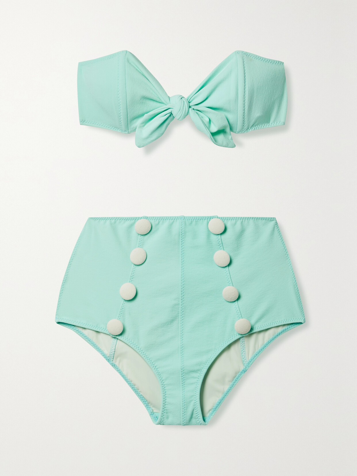 Lisa Marie Fernandez – + Net Sustain Poppy Knotted Stretch-crepe Bikini – Mint