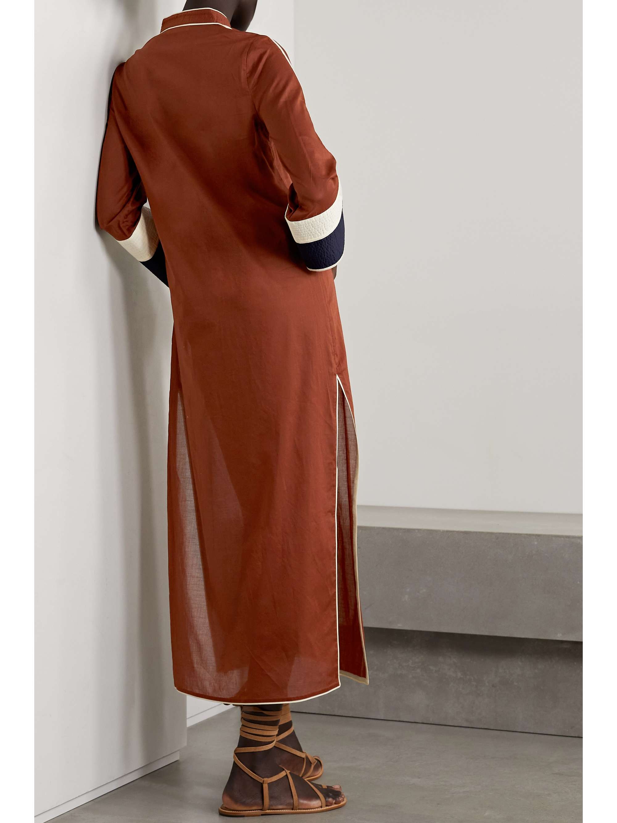 TORY BURCH Color-block cotton-voile kaftan