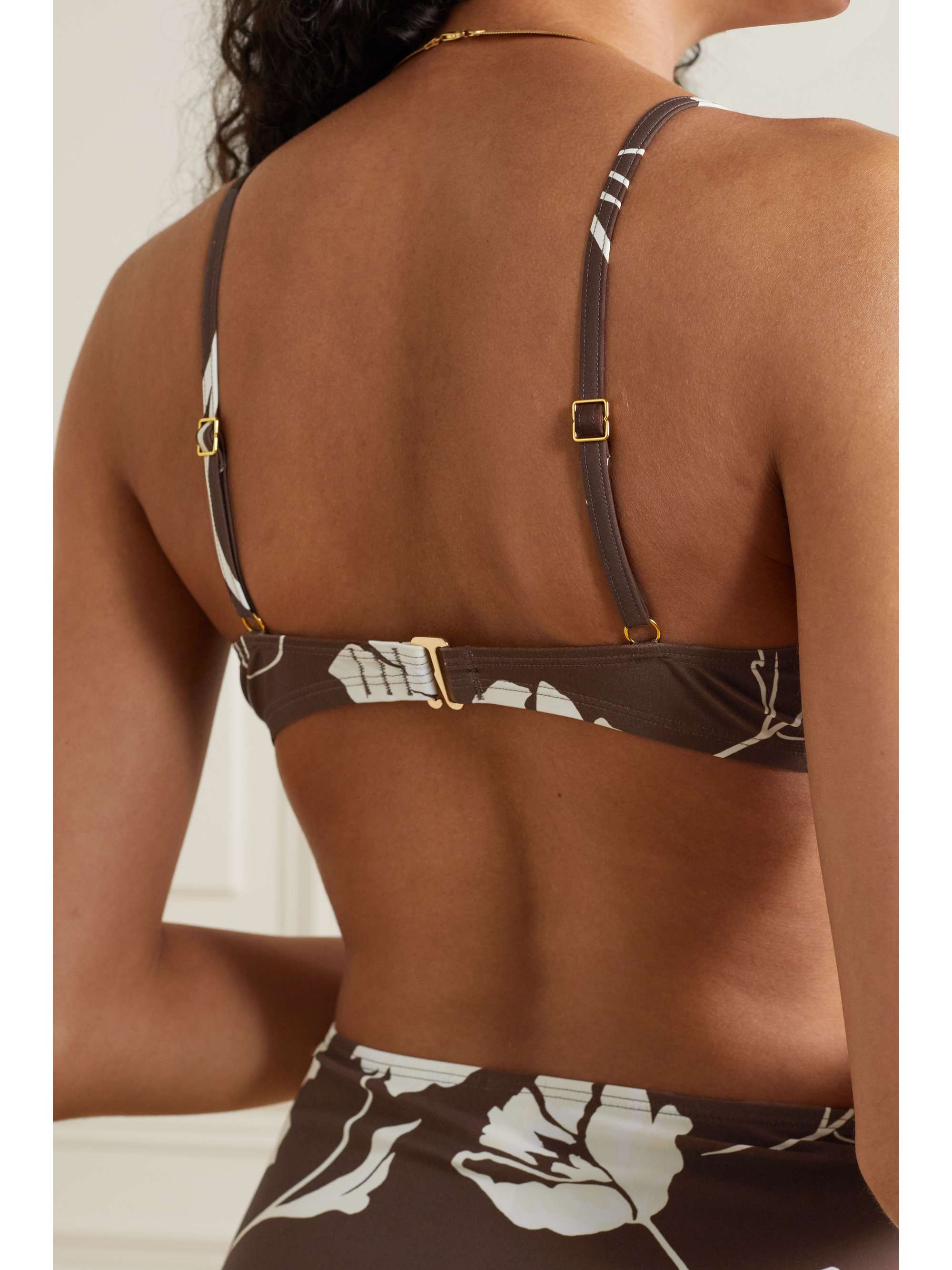 TORY BURCH Floral-print underwired bikini top
