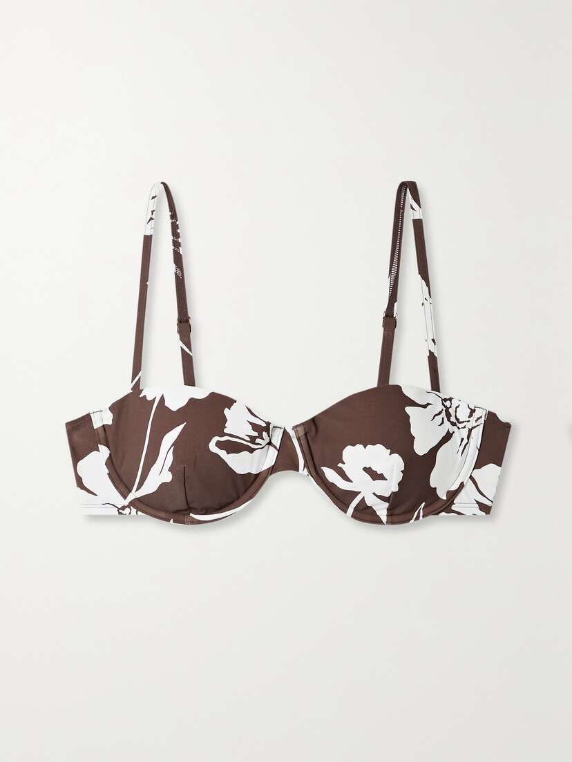 Tory Burch Floral-print Underwired Bikini Top - x large