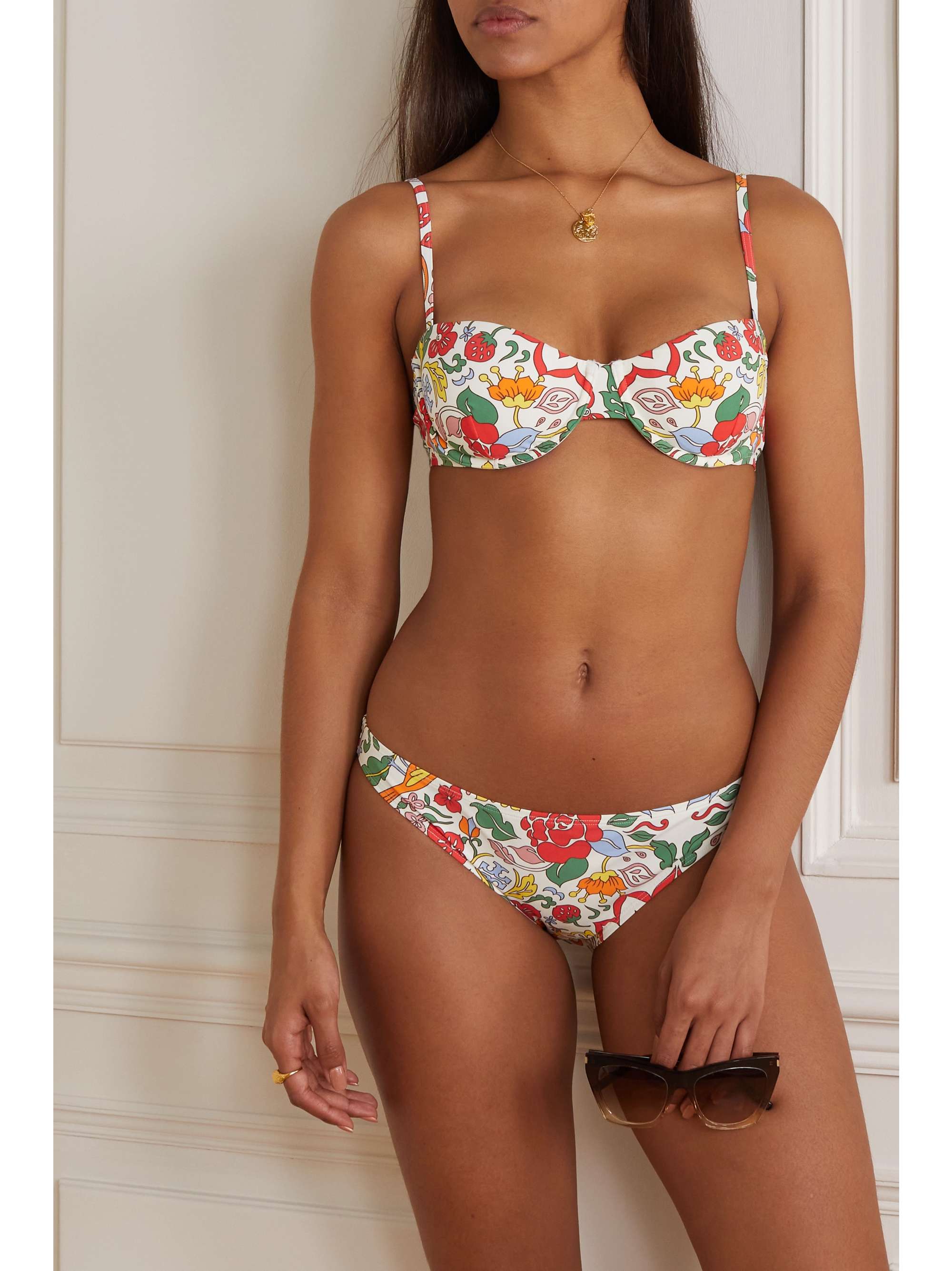 TORY BURCH Printed underwired bikini top