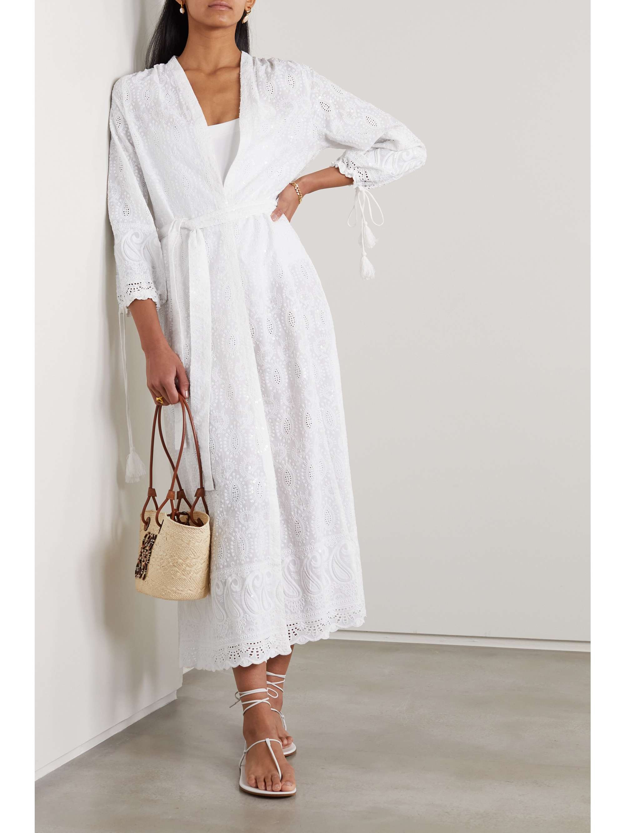 broderie anglaise wrap dress