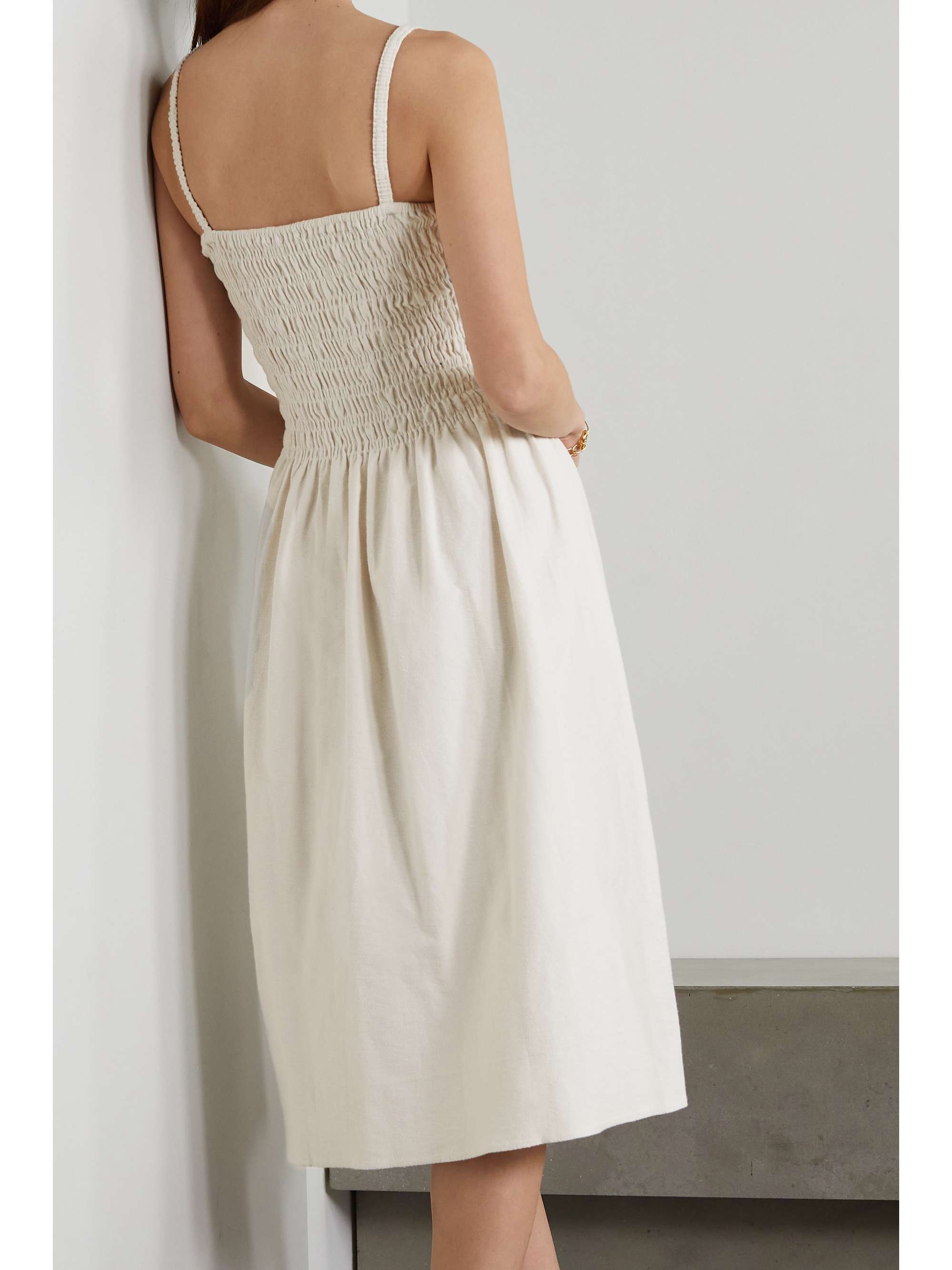 FAITHFULL THE BRAND + NET SUSTAIN Camden smocked cotton-terry midi dress