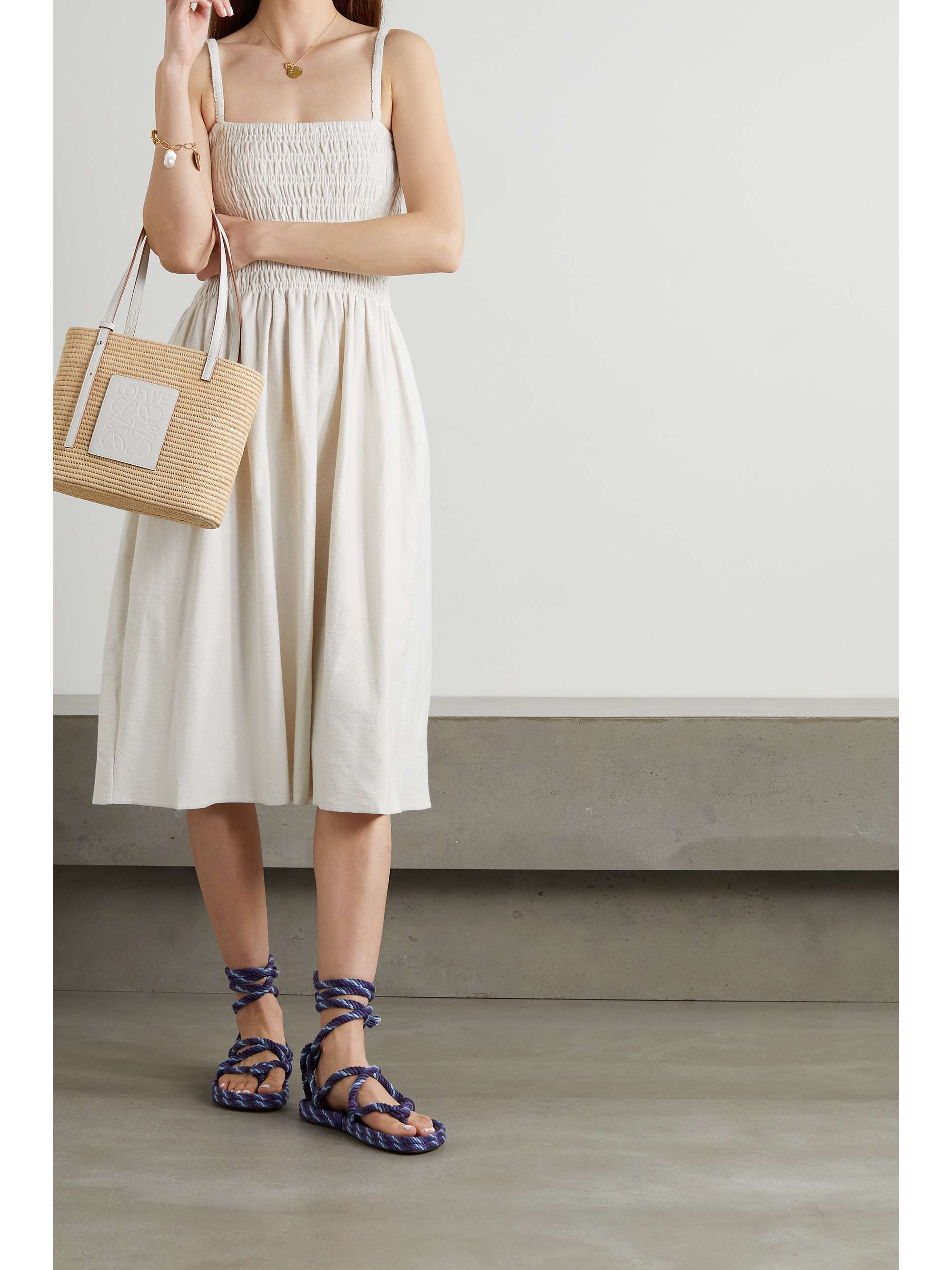 FAITHFULL THE BRAND + NET SUSTAIN Camden smocked cotton-terry midi dress