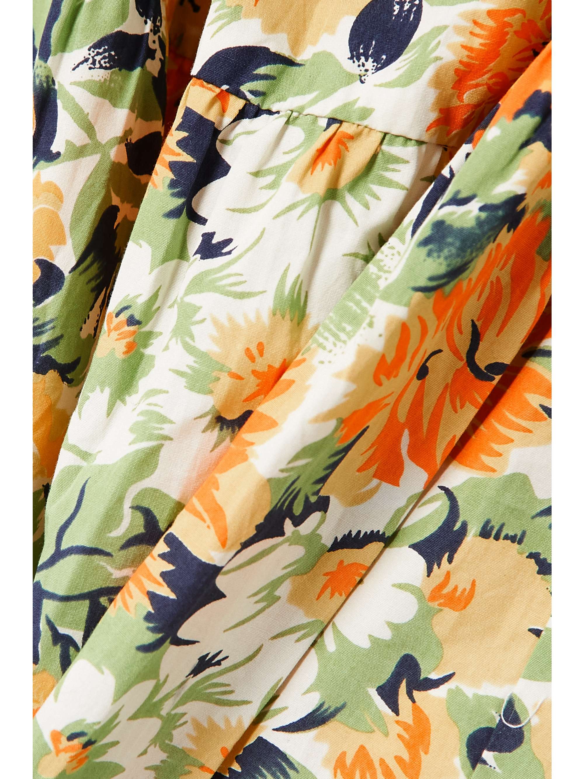 FAITHFULL + NET SUSTAIN Rene shirred floral-print cotton-poplin midi dress