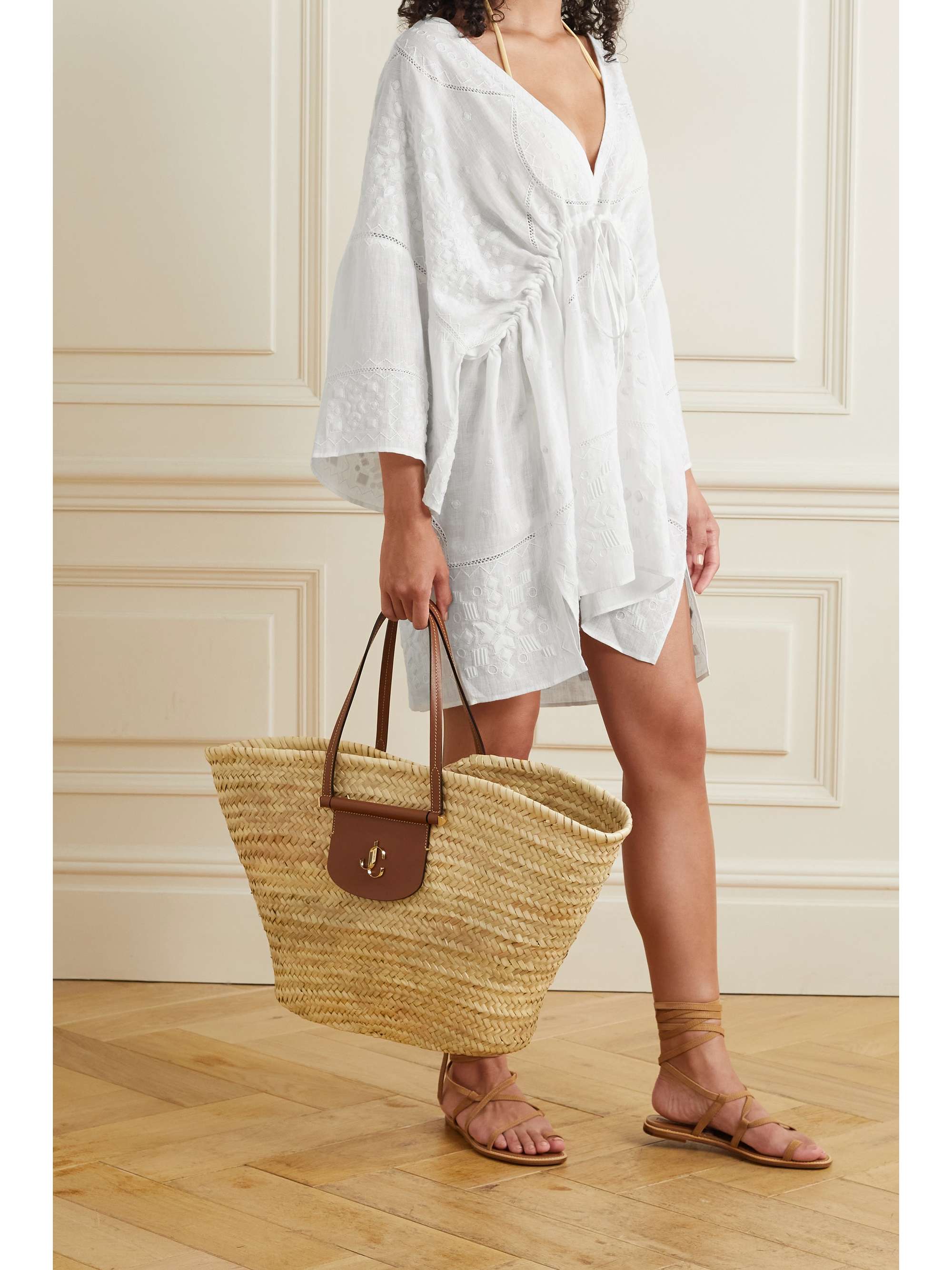 white linen kaftan
