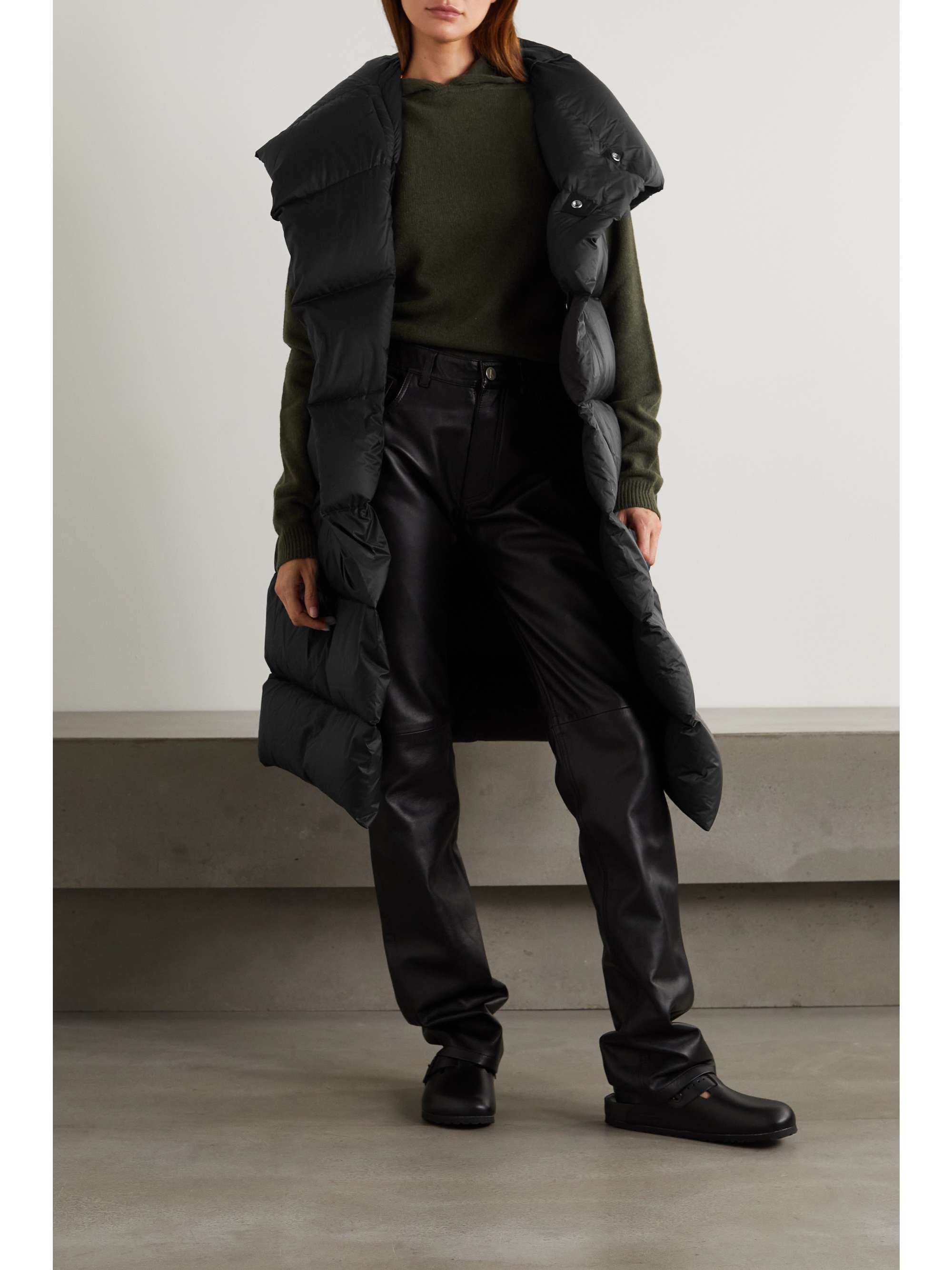 rick owens quilted shell down jacket