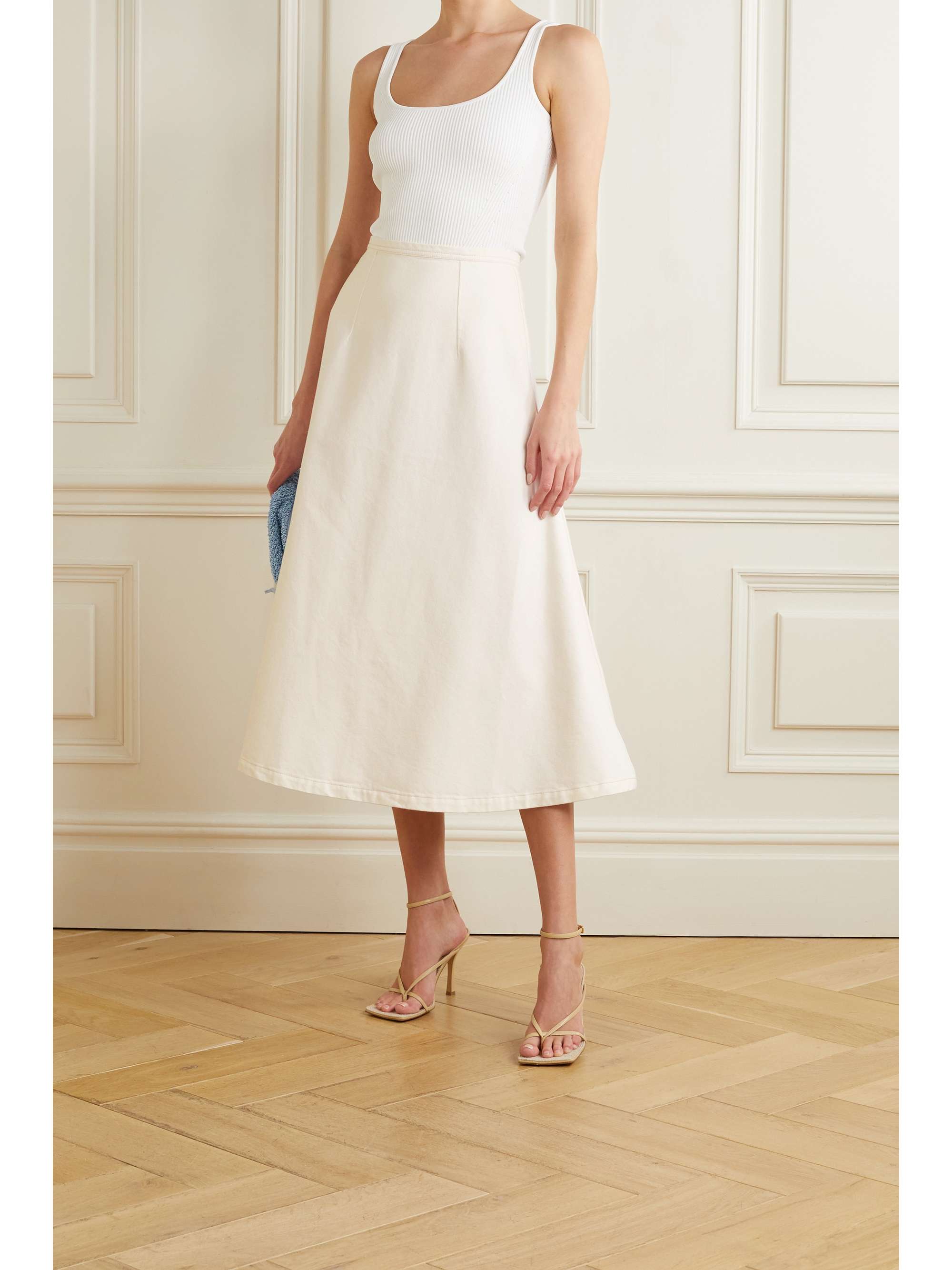 white net midi skirt