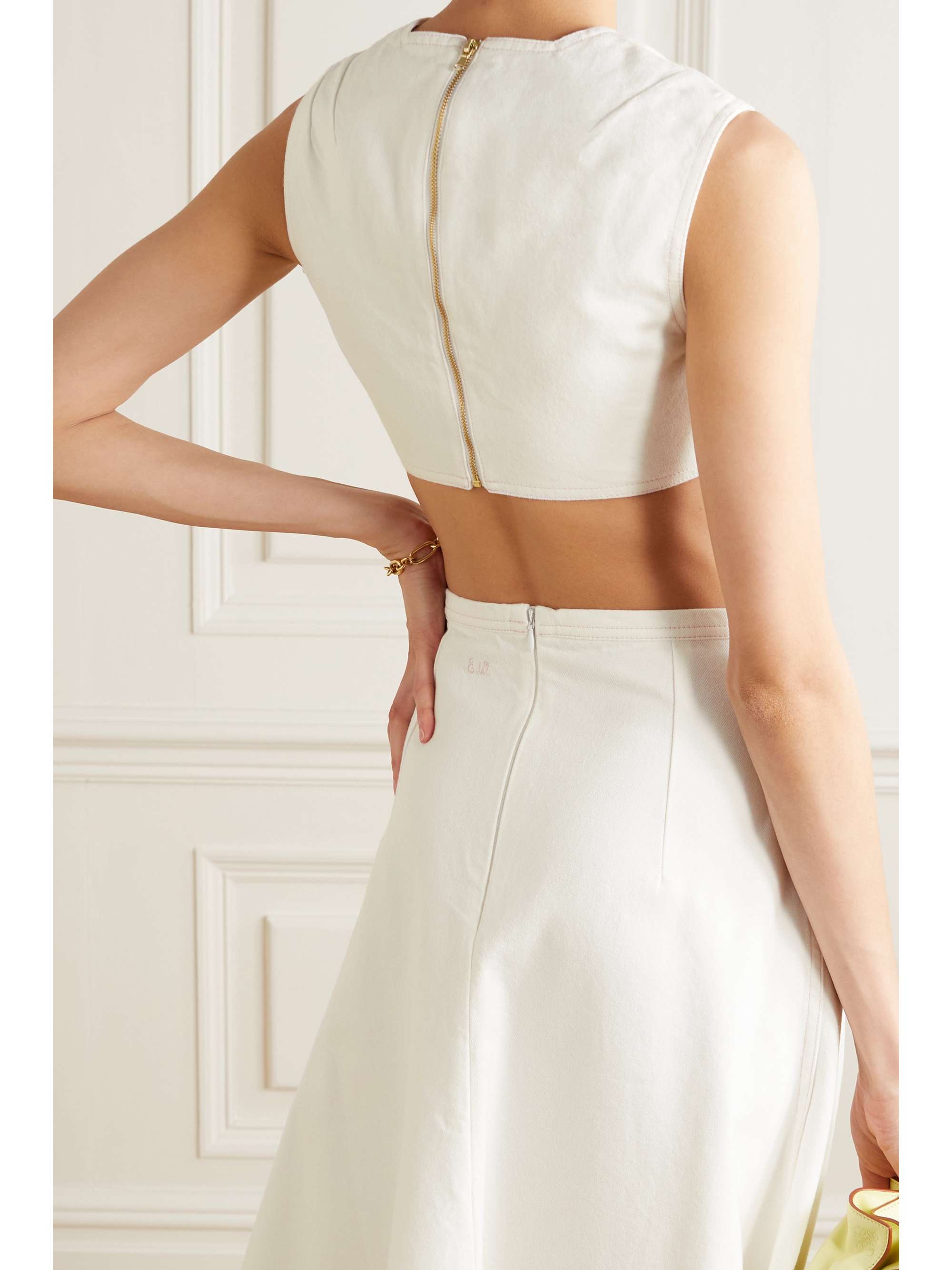 EMILIA WICKSTEAD Saffa cropped denim top