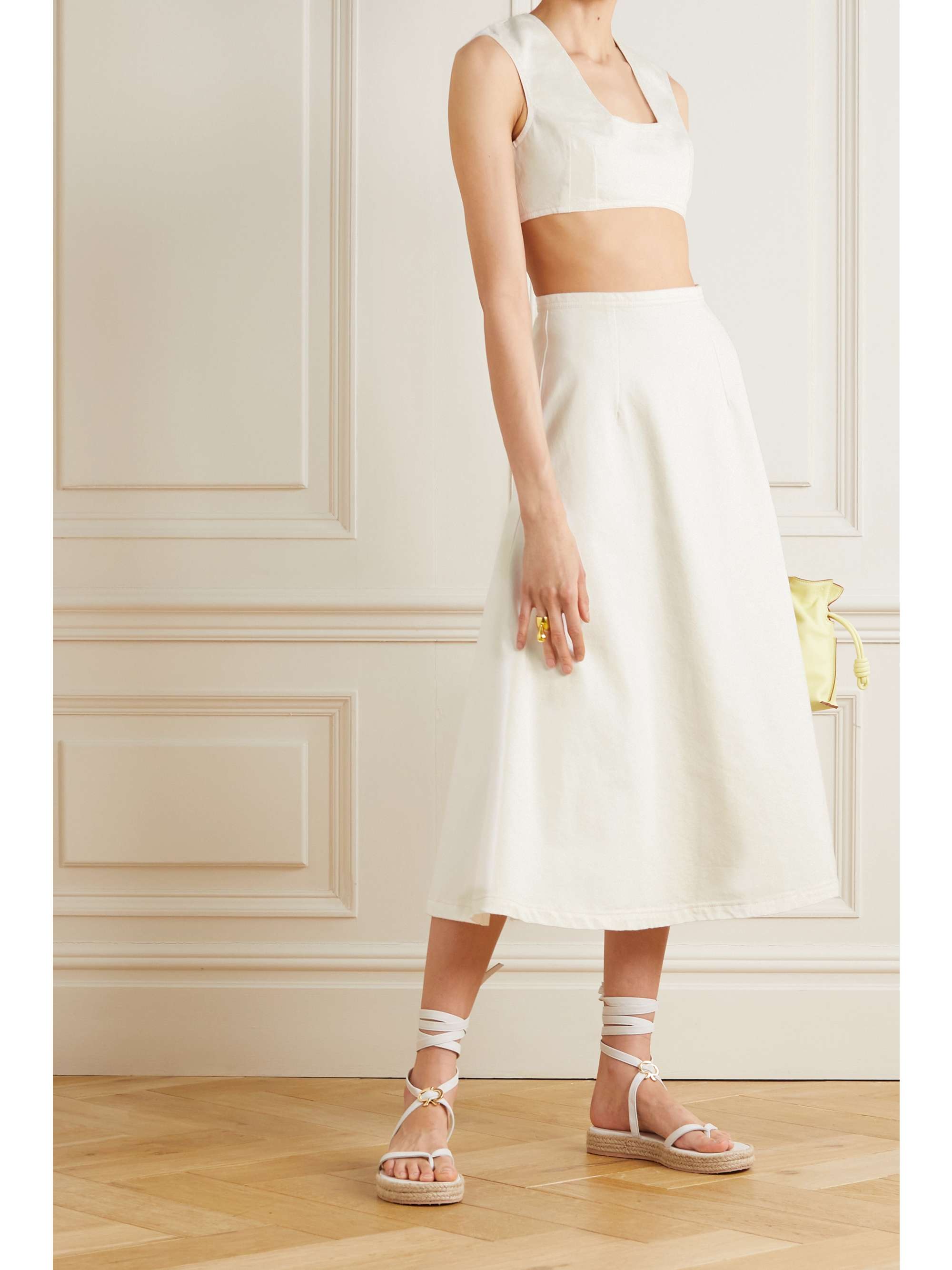 EMILIA WICKSTEAD Saffa cropped denim top