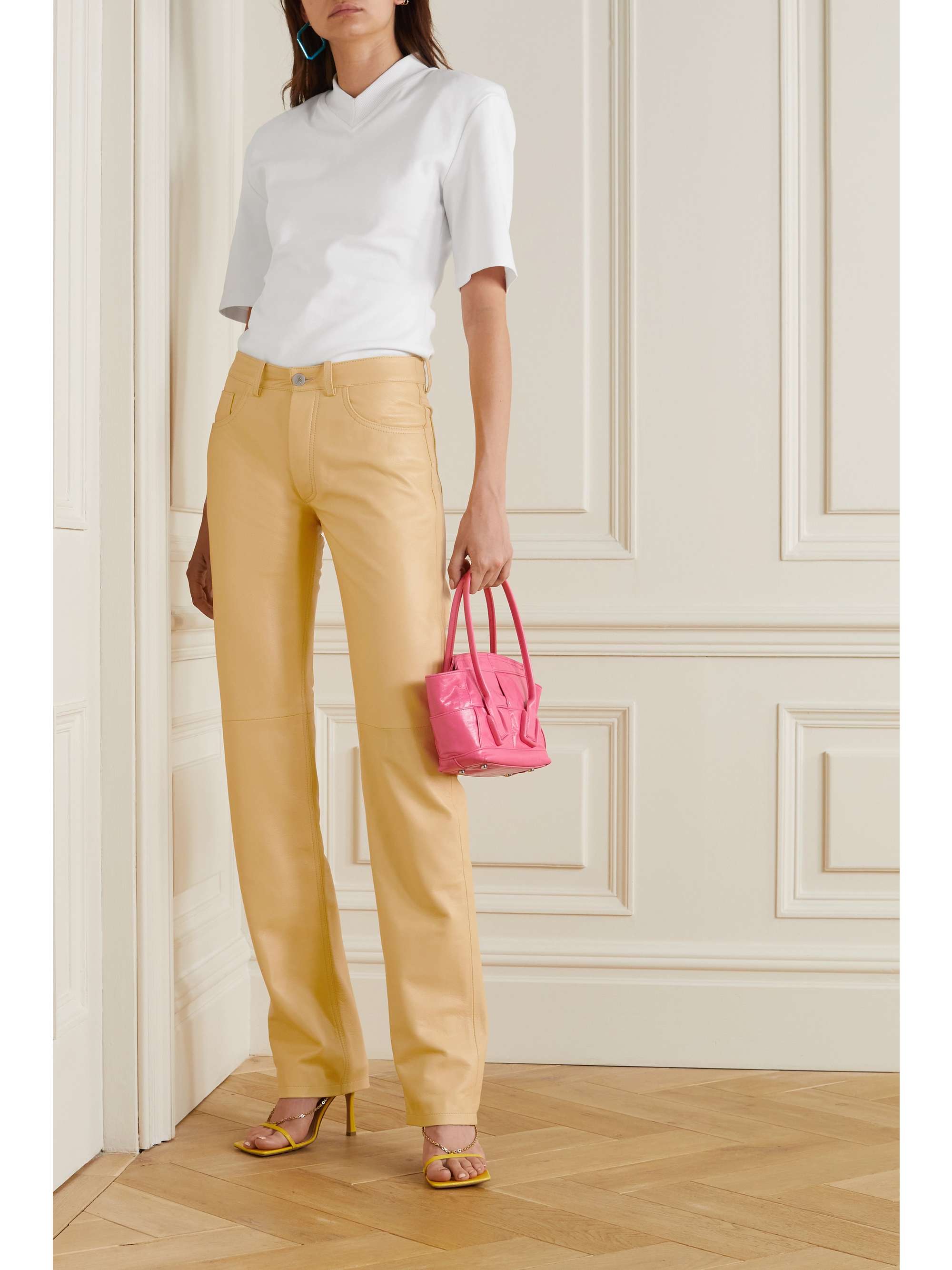 THE ATTICO Leather straight-leg pants