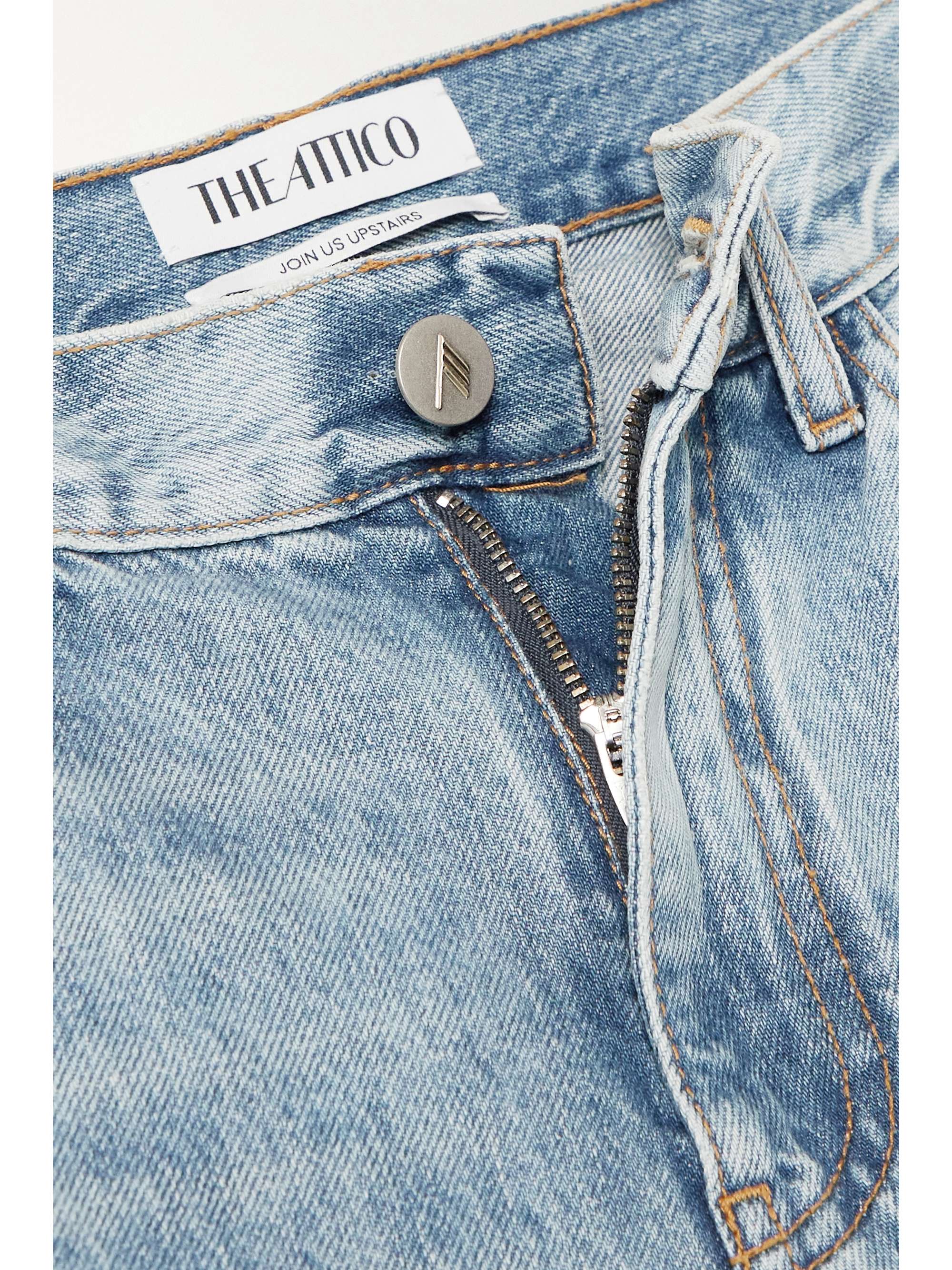 Light blue High-rise straight-leg jeans 