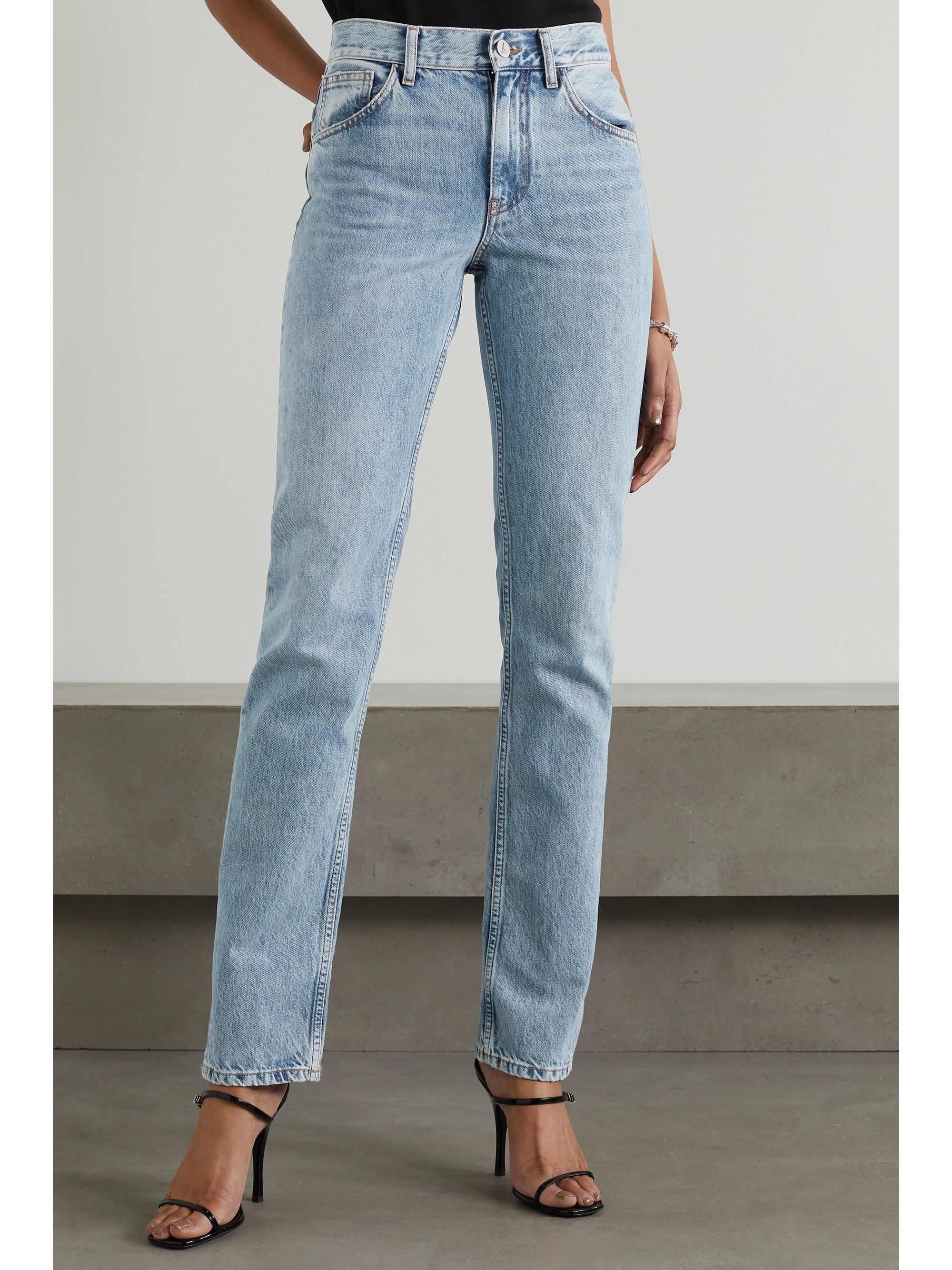 Light blue High-rise straight-leg jeans | THE ATTICO | NET-A-PORTER