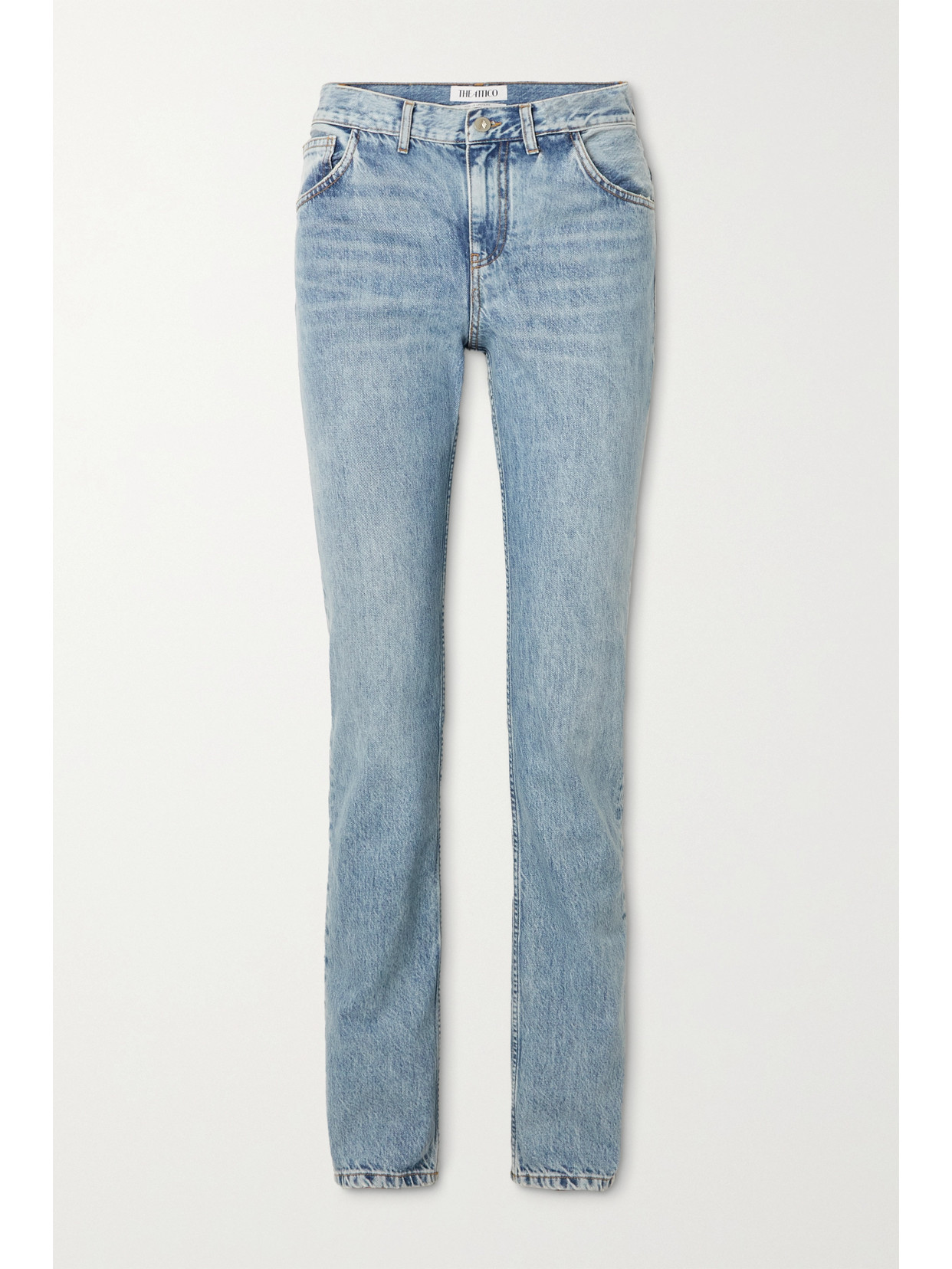 Attico High-rise Straight-leg Jeans In Light Blue