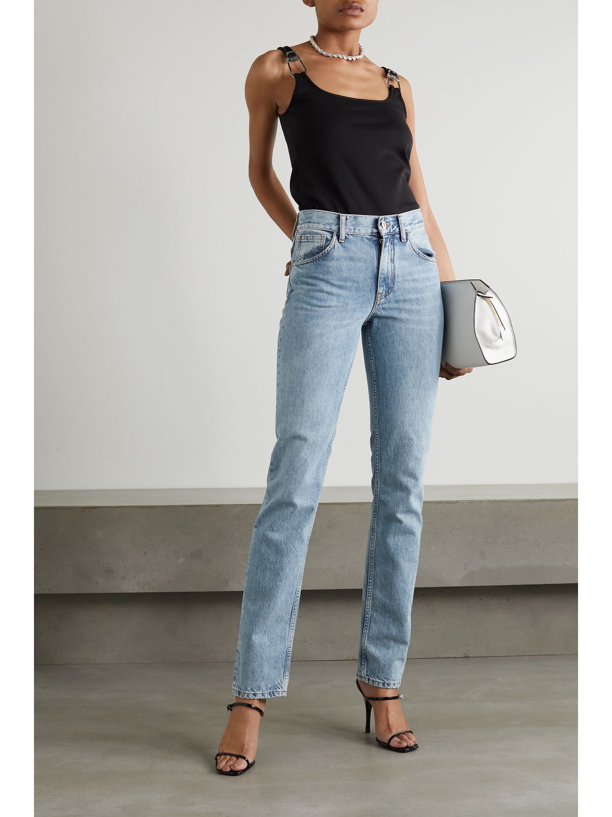 Light blue High-rise straight-leg jeans | THE ATTICO | NET-A-PORTER