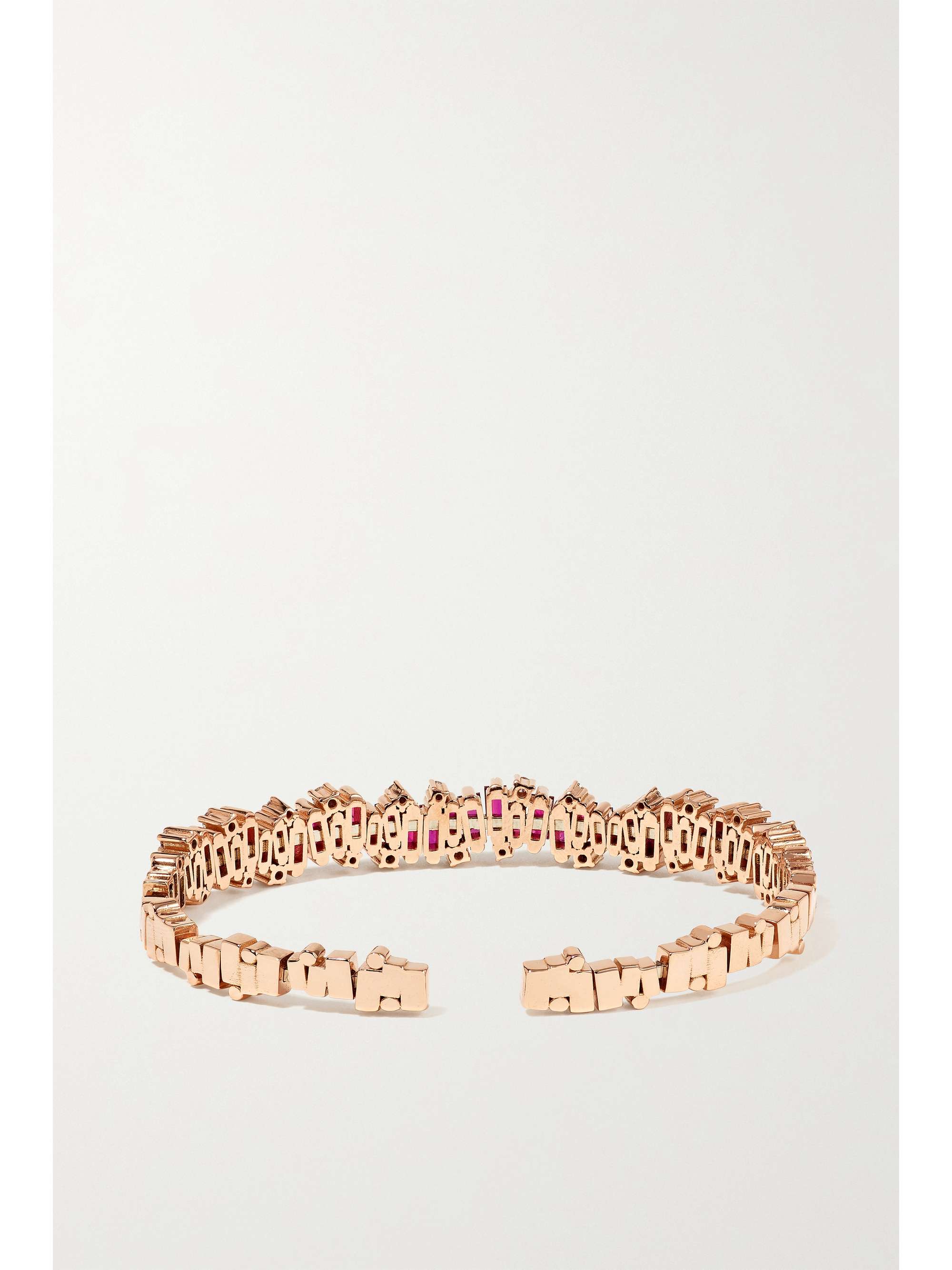 SUZANNE KALAN 18-karat rose gold, sapphire and diamond cuff