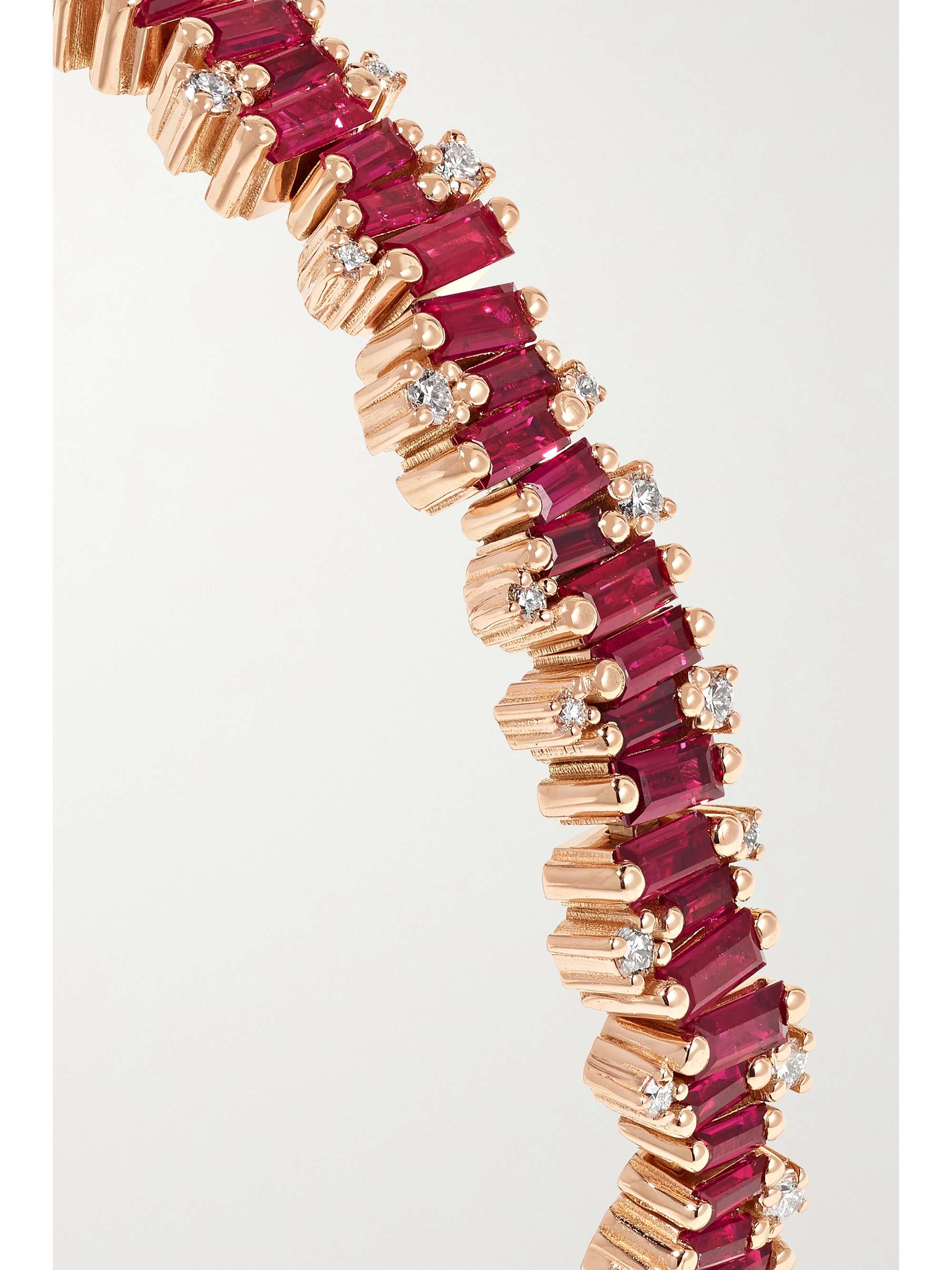 SUZANNE KALAN 18-karat rose gold, sapphire and diamond cuff