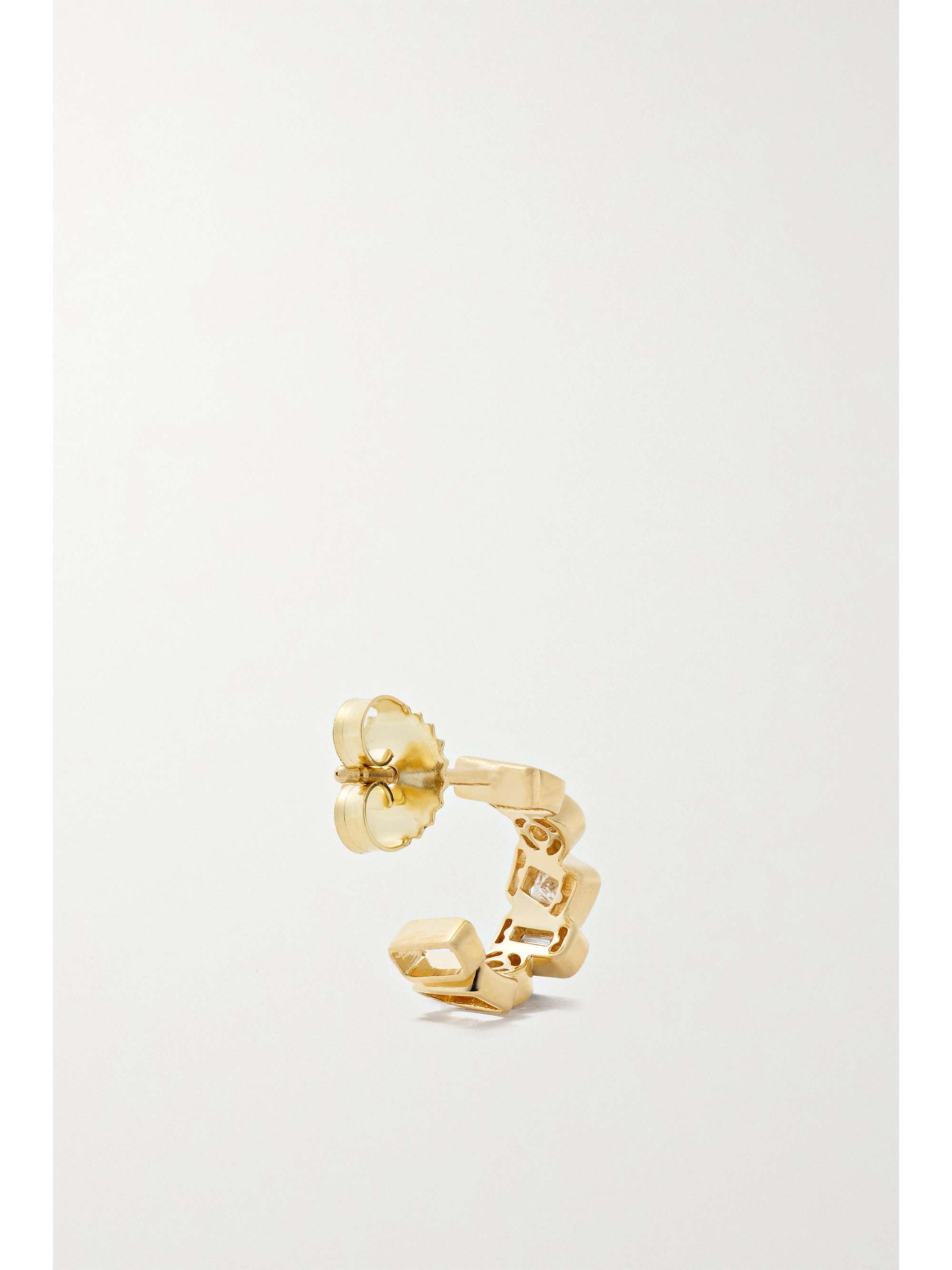 SUZANNE KALAN 18-karat gold diamond hoop earrings