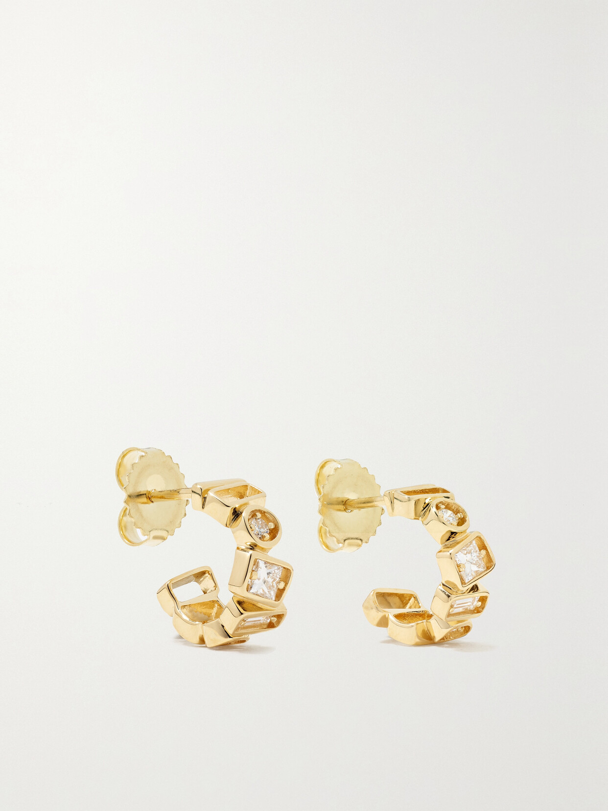 Suzanne Kalan 18-karat  Diamond Hoop Earrings
