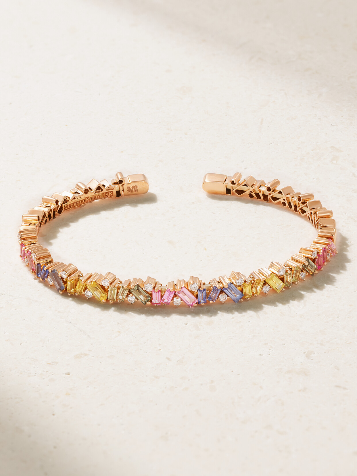 Suzanne Kalan 18-karat Rose Gold, Sapphire And Diamond Cuff