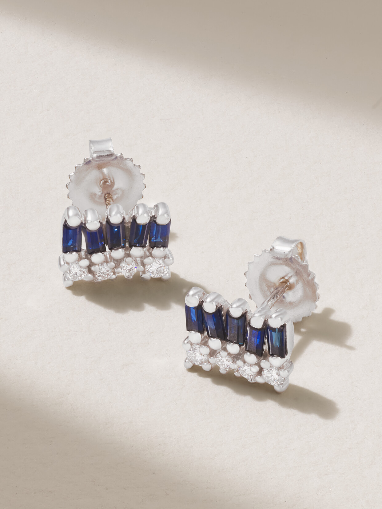 Suzanne Kalan 18-karat White Gold, Sapphire And Diamond Earrings