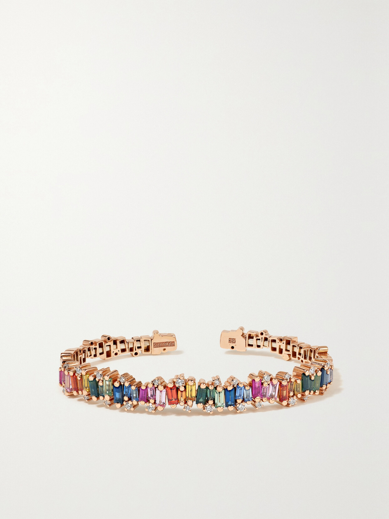Suzanne Kalan 18-karat Rose Gold, Sapphire And Diamond Cuff