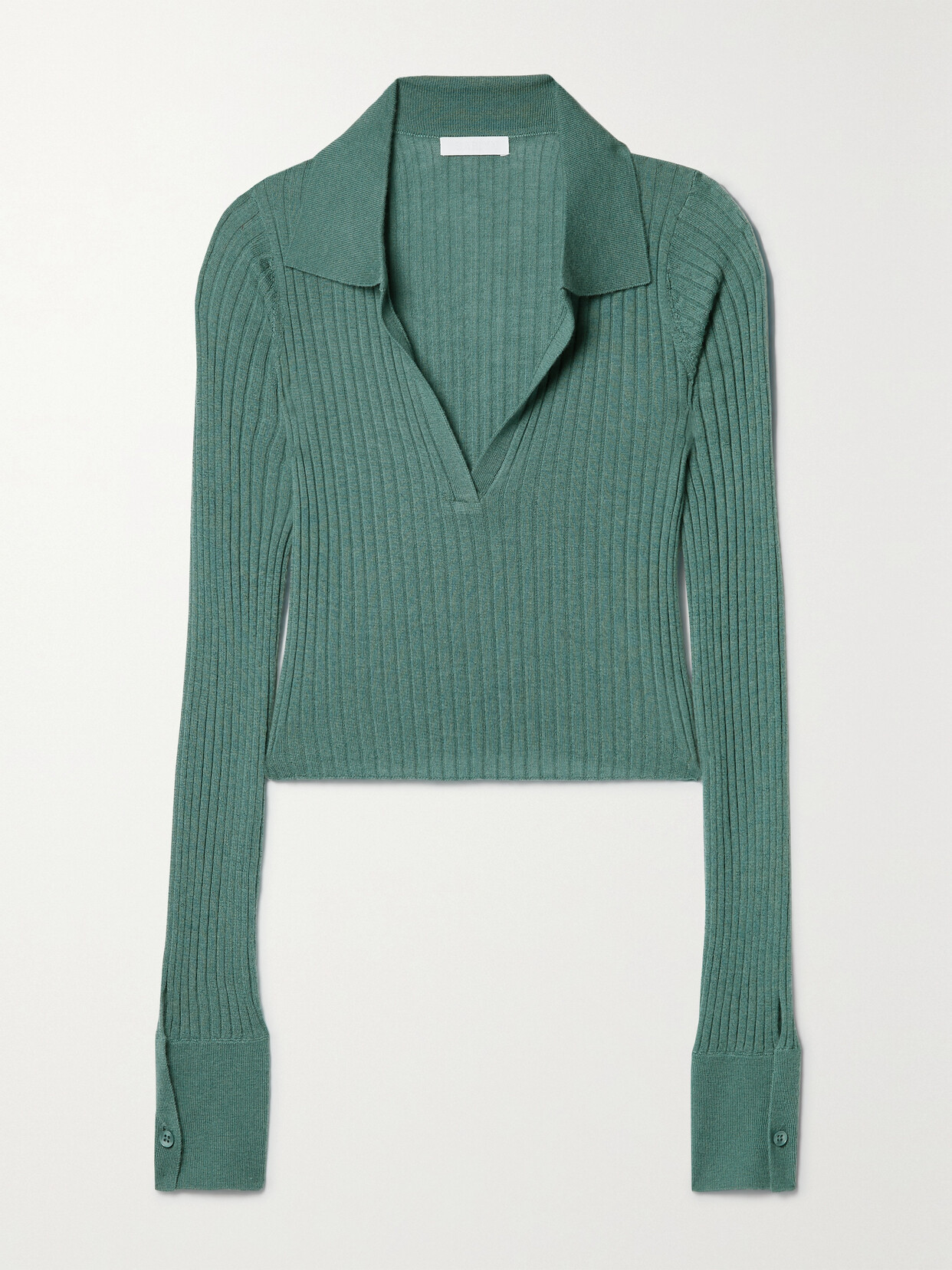 SABLYN Irene Cropped Ribbed Cashmere Top