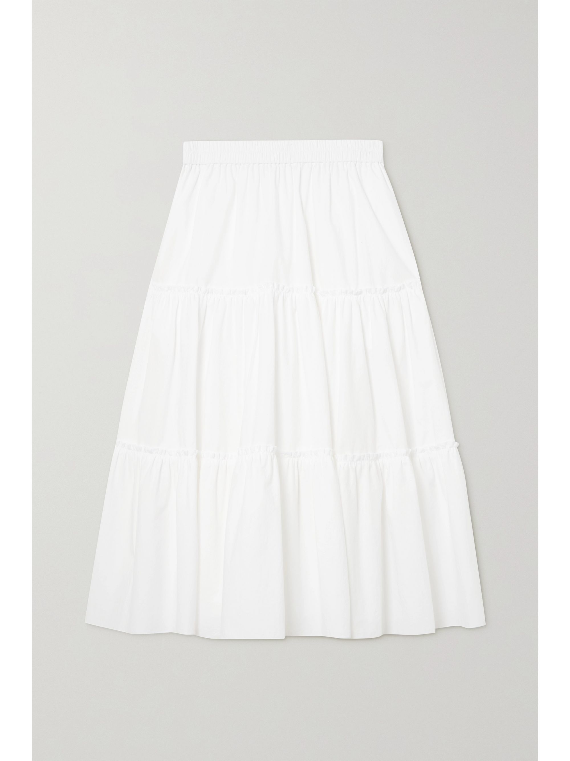 white cotton midi skirt