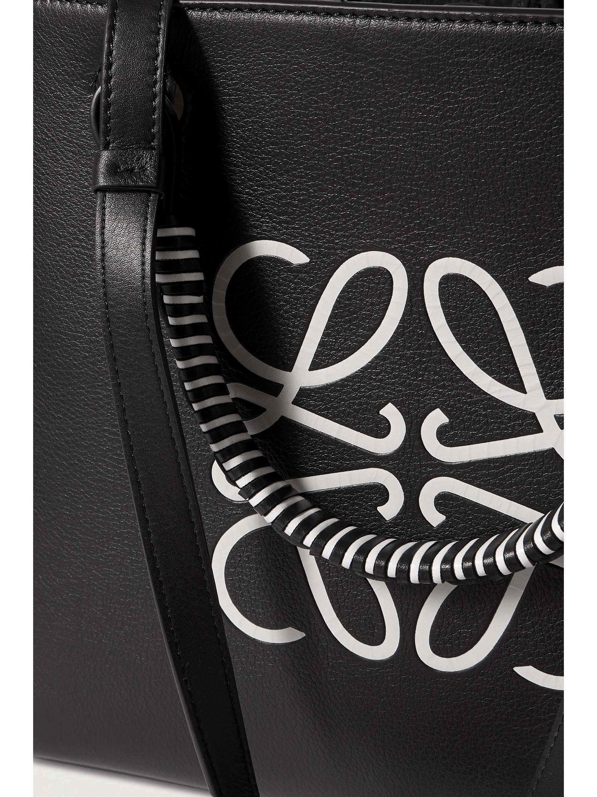 LOEWE Anagram small debossed printed leather tote