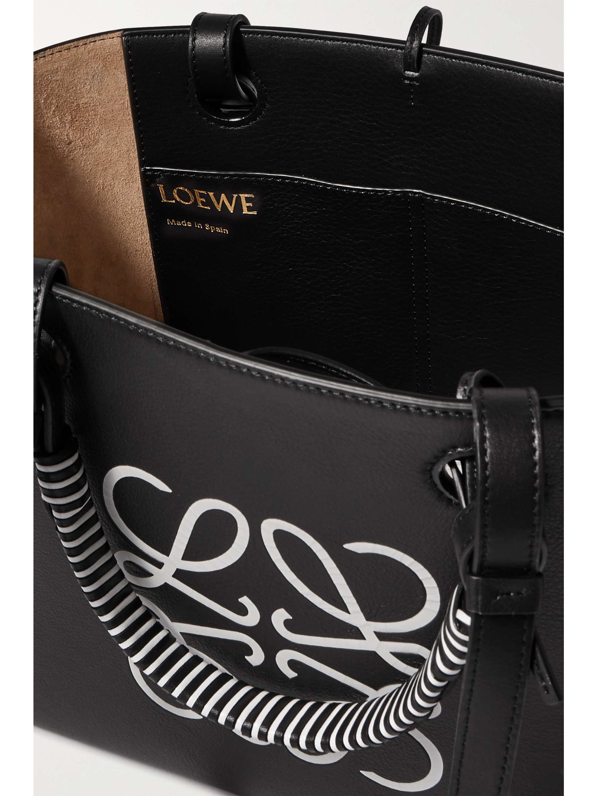 LOEWE Anagram small debossed printed leather tote
