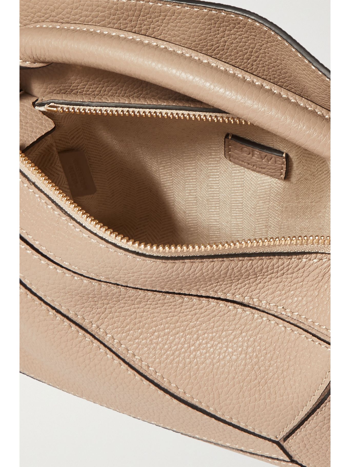 Sand Puzzle mini textured-leather shoulder bag | LOEWE | NET-A-PORTER