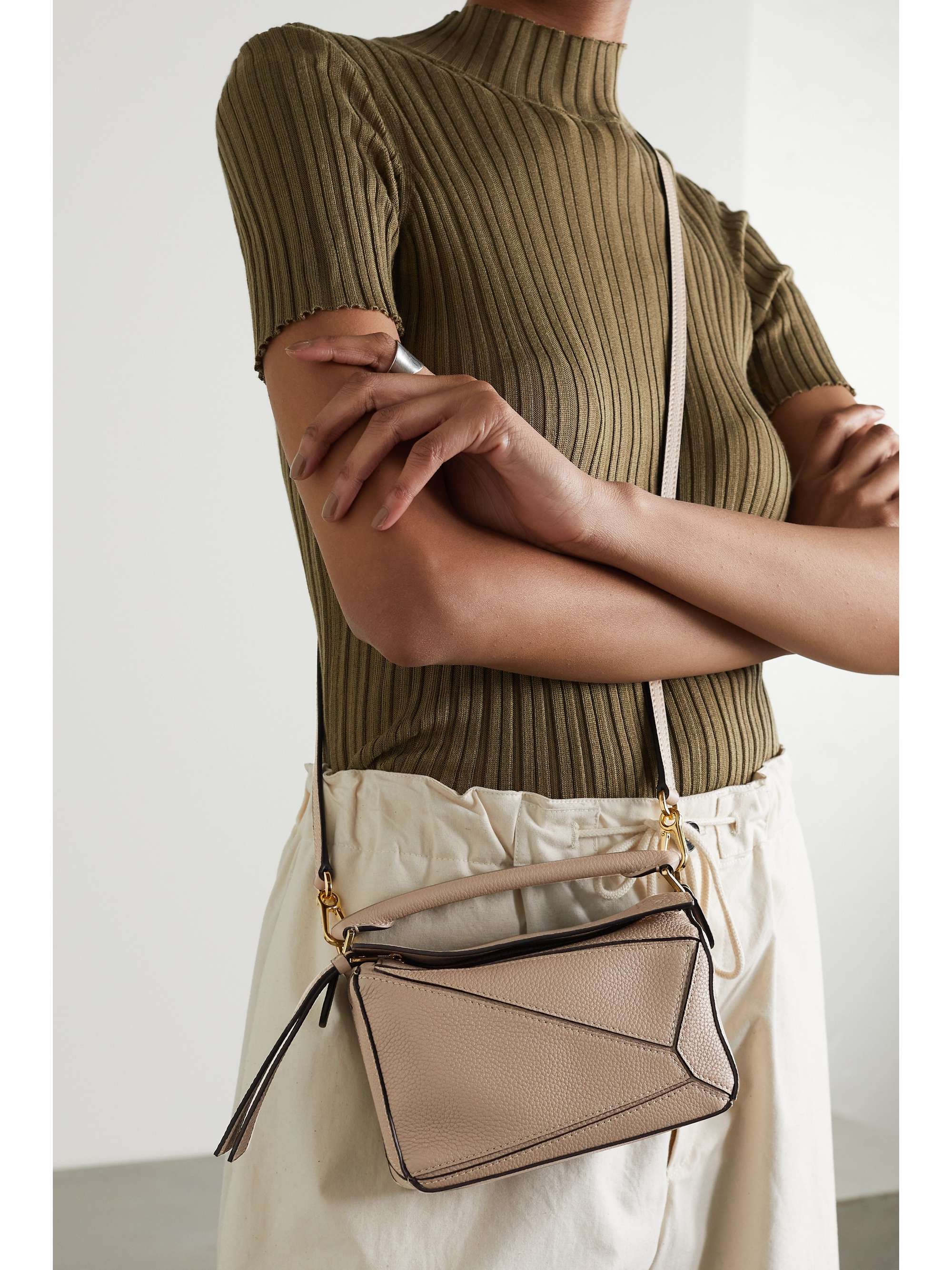 Puzzle mini textured-leather shoulder bag |