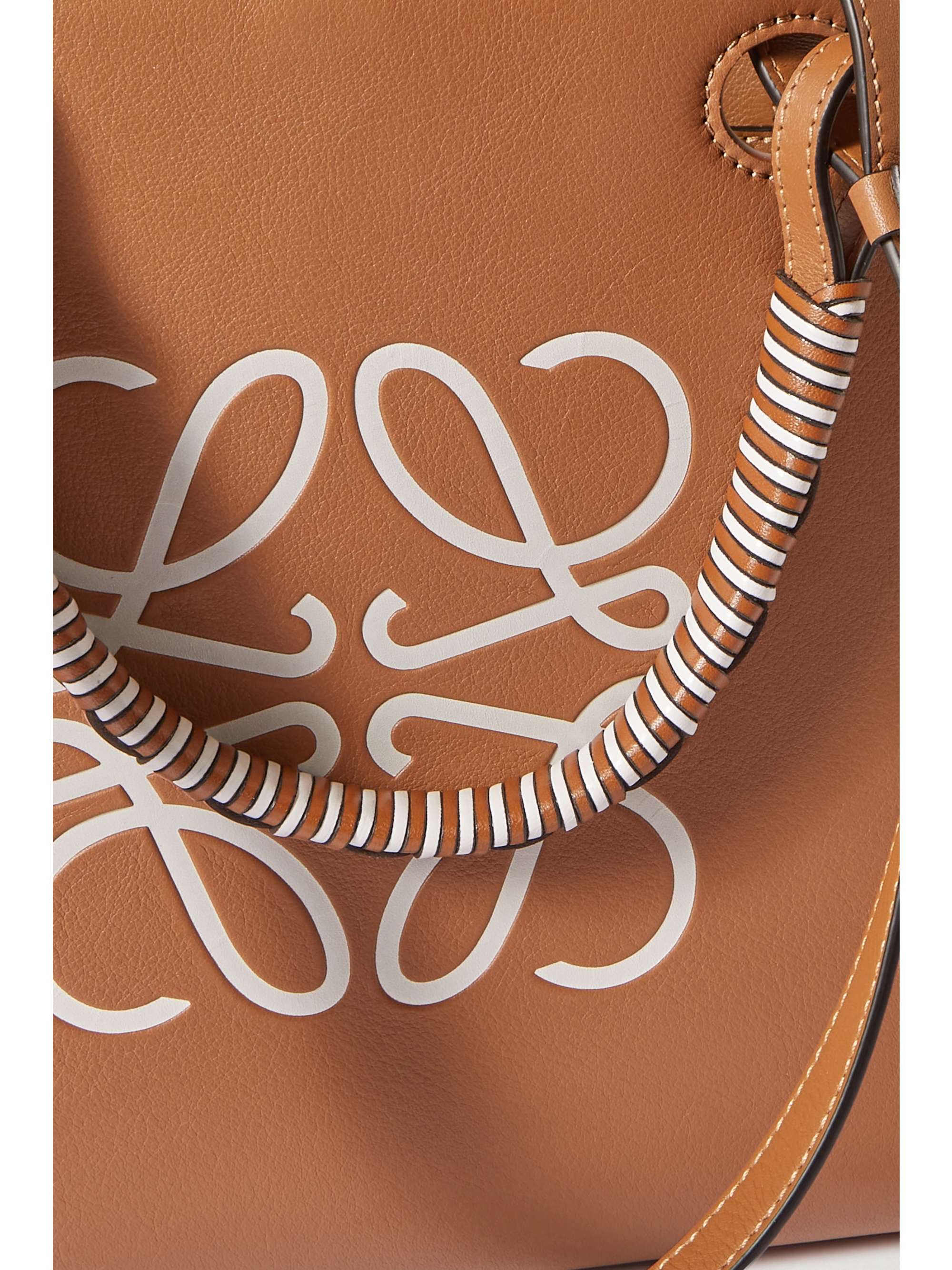 LOEWE Anagram small debossed printed leather tote