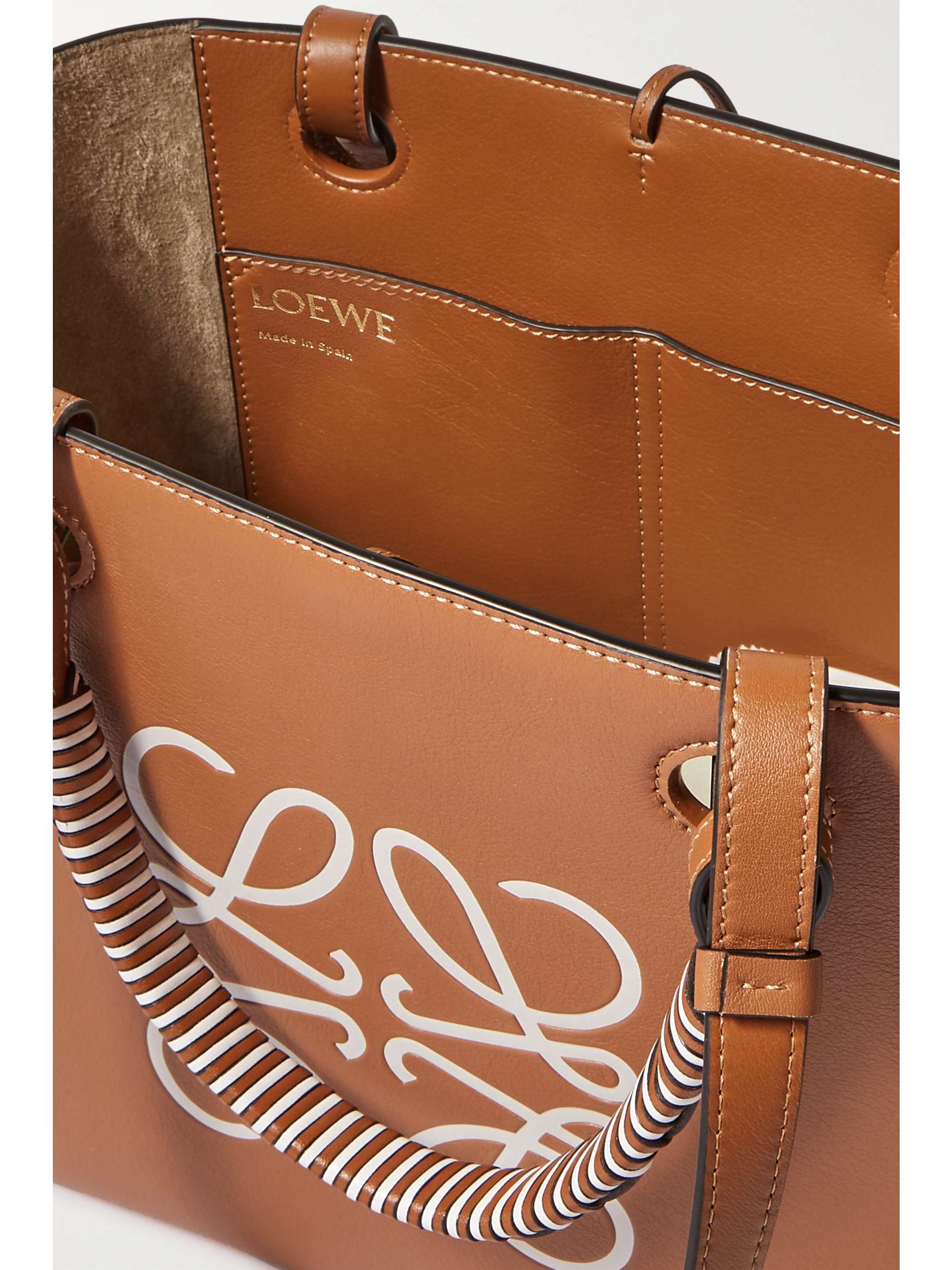 LOEWE Anagram small debossed printed leather tote