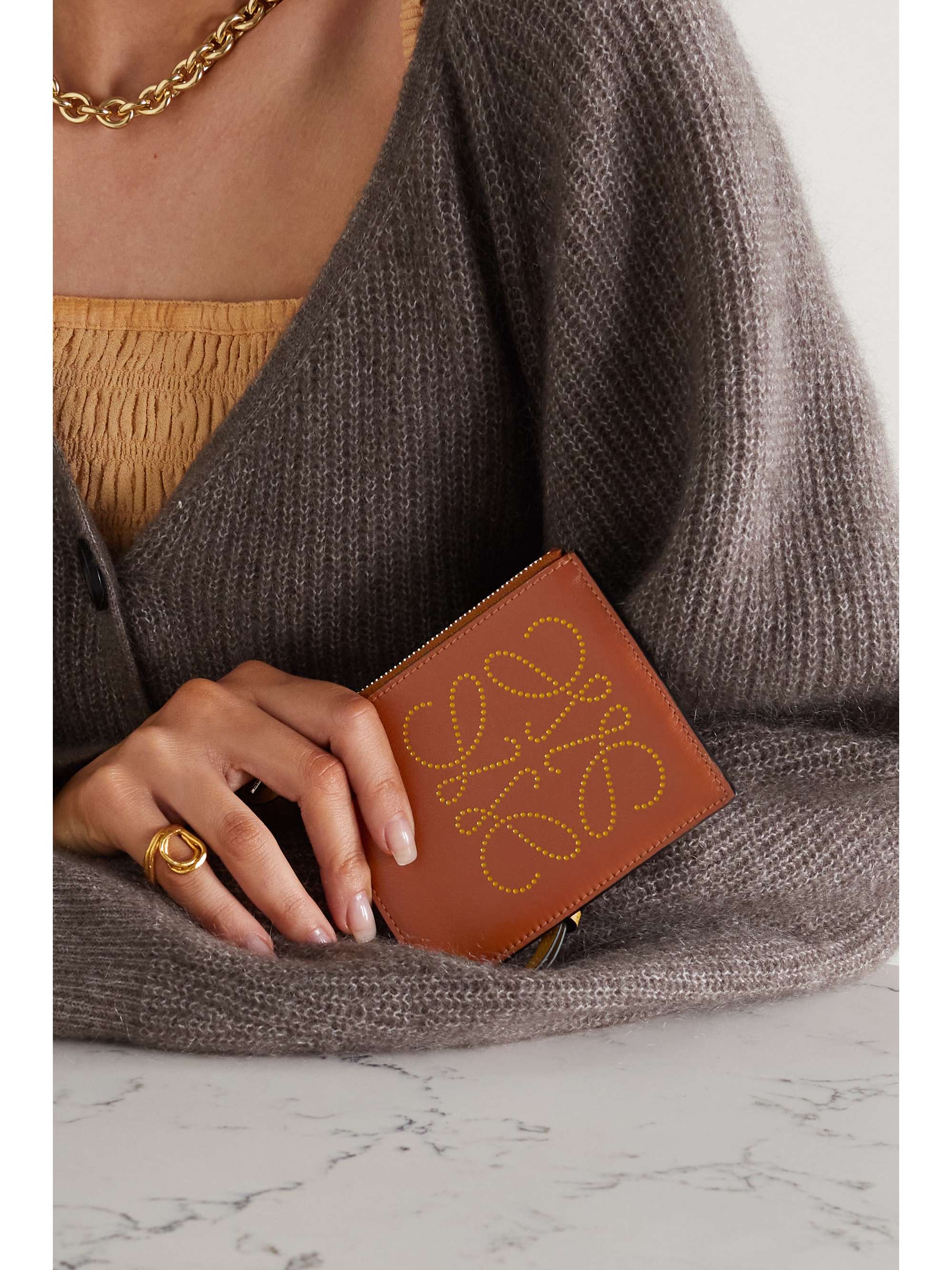 LOEWE Debossed leather cardholder