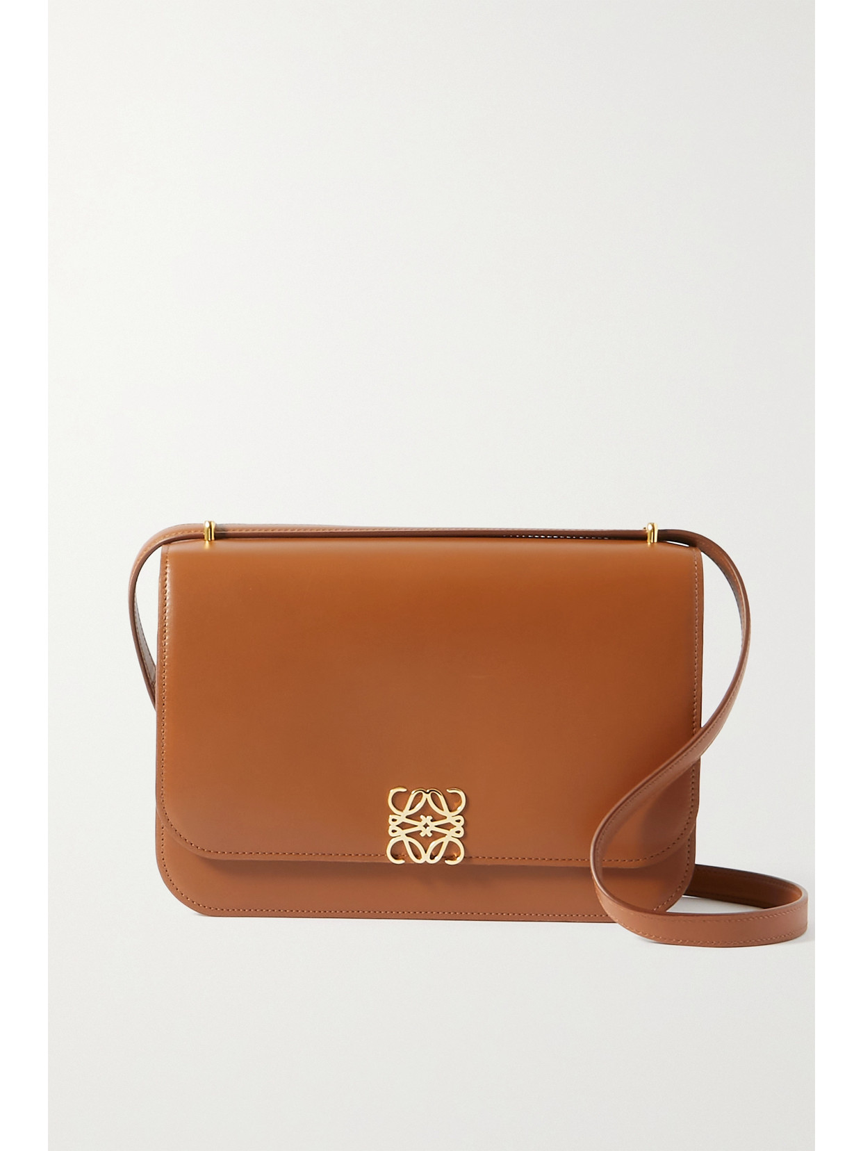 Shop Loewe Goya Leather Shoulder Bag In Tan