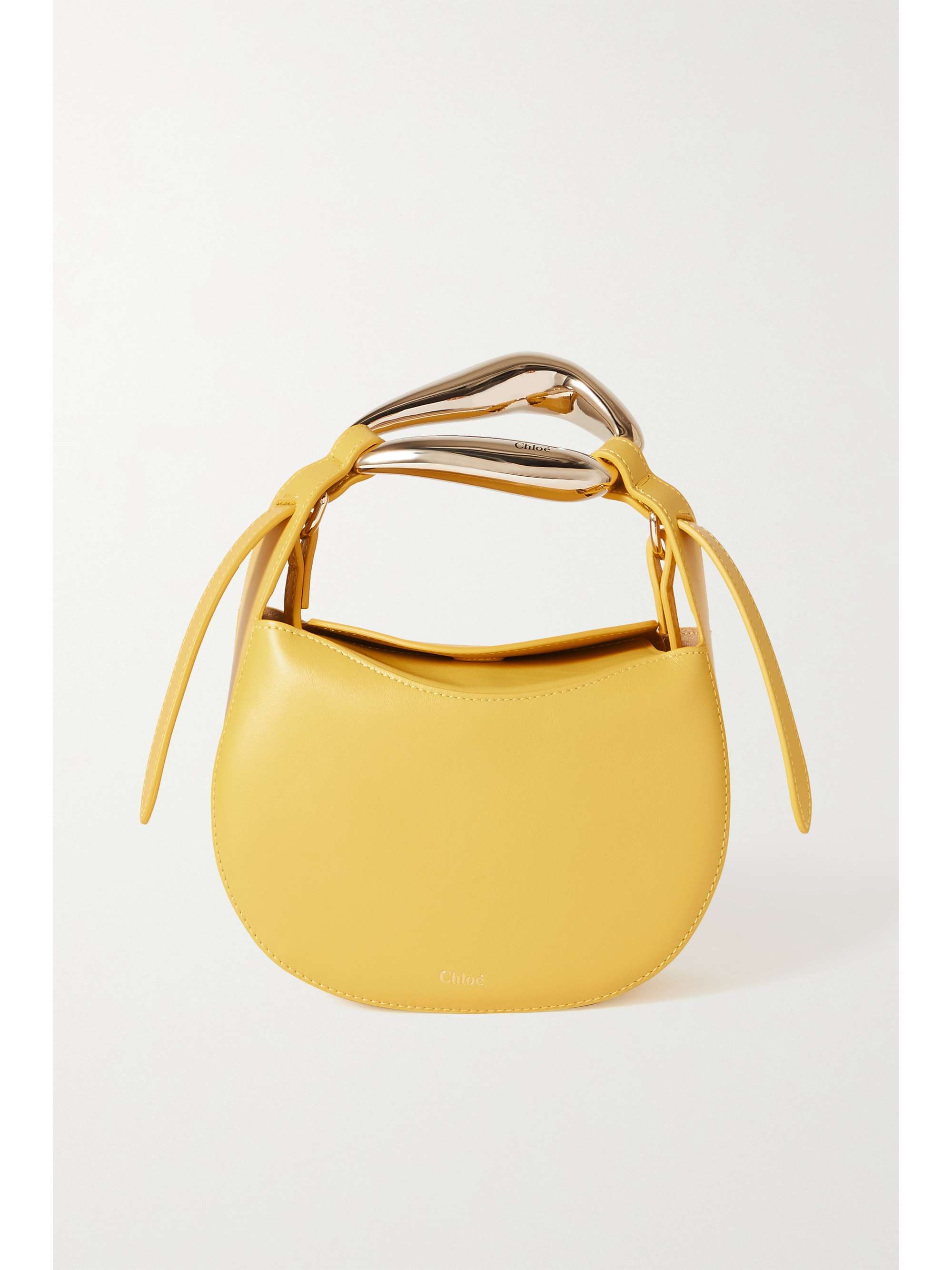 yellow leather tote