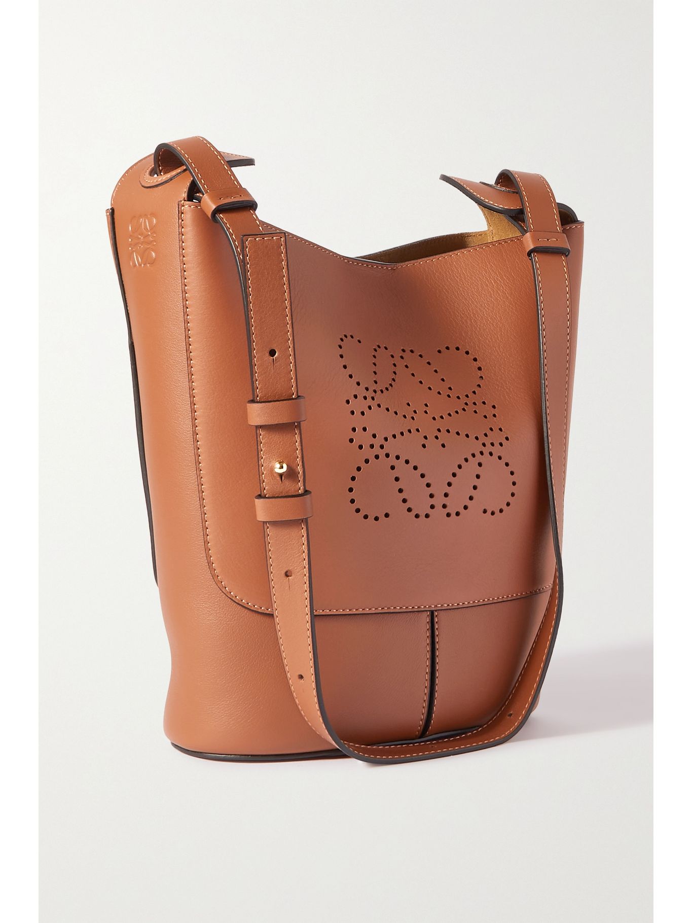 Tan Hobo small perforated leather shoulder bag | LOEWE | NET-A-PORTER